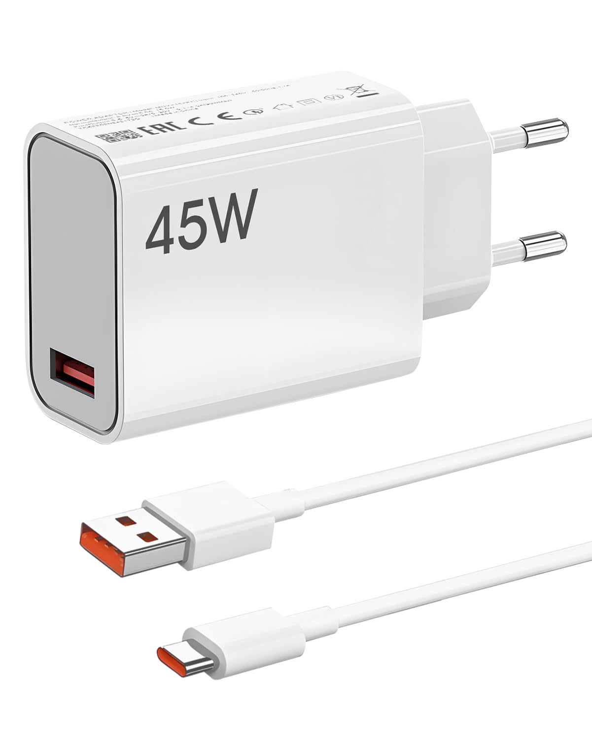 Caricabatterie Rapido 45W USB-C con Cavo 1M