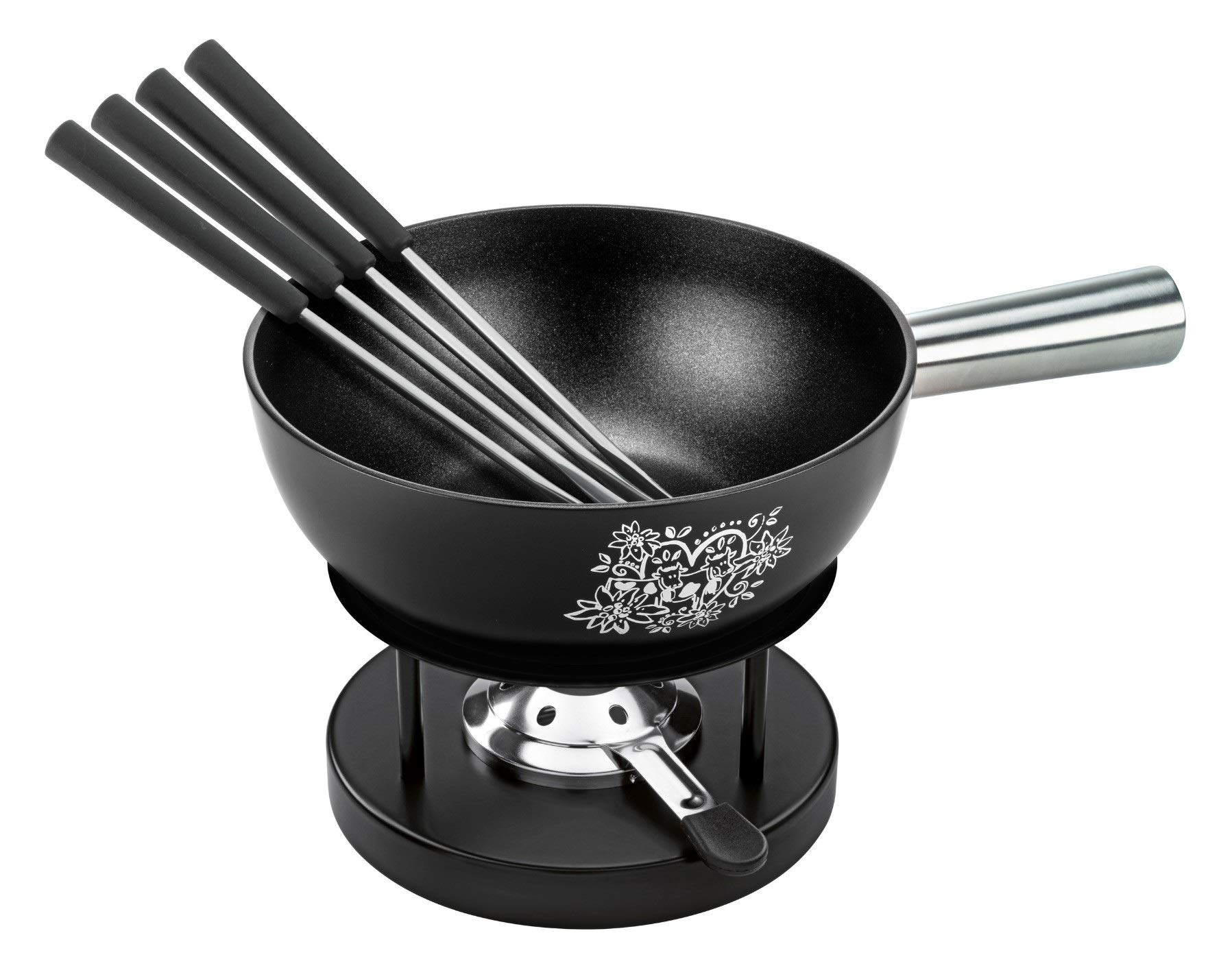 Kuhn Rikon 32275 Set Fonduta di Formaggio 22cm, Nero