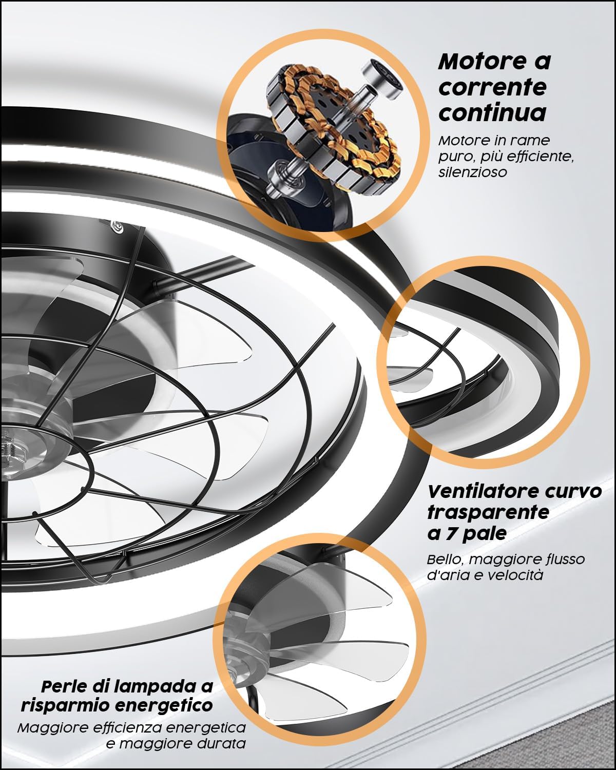 Airwit Ventilatore da Soffitto 48cm con Luce e Telecomando - immagine 10