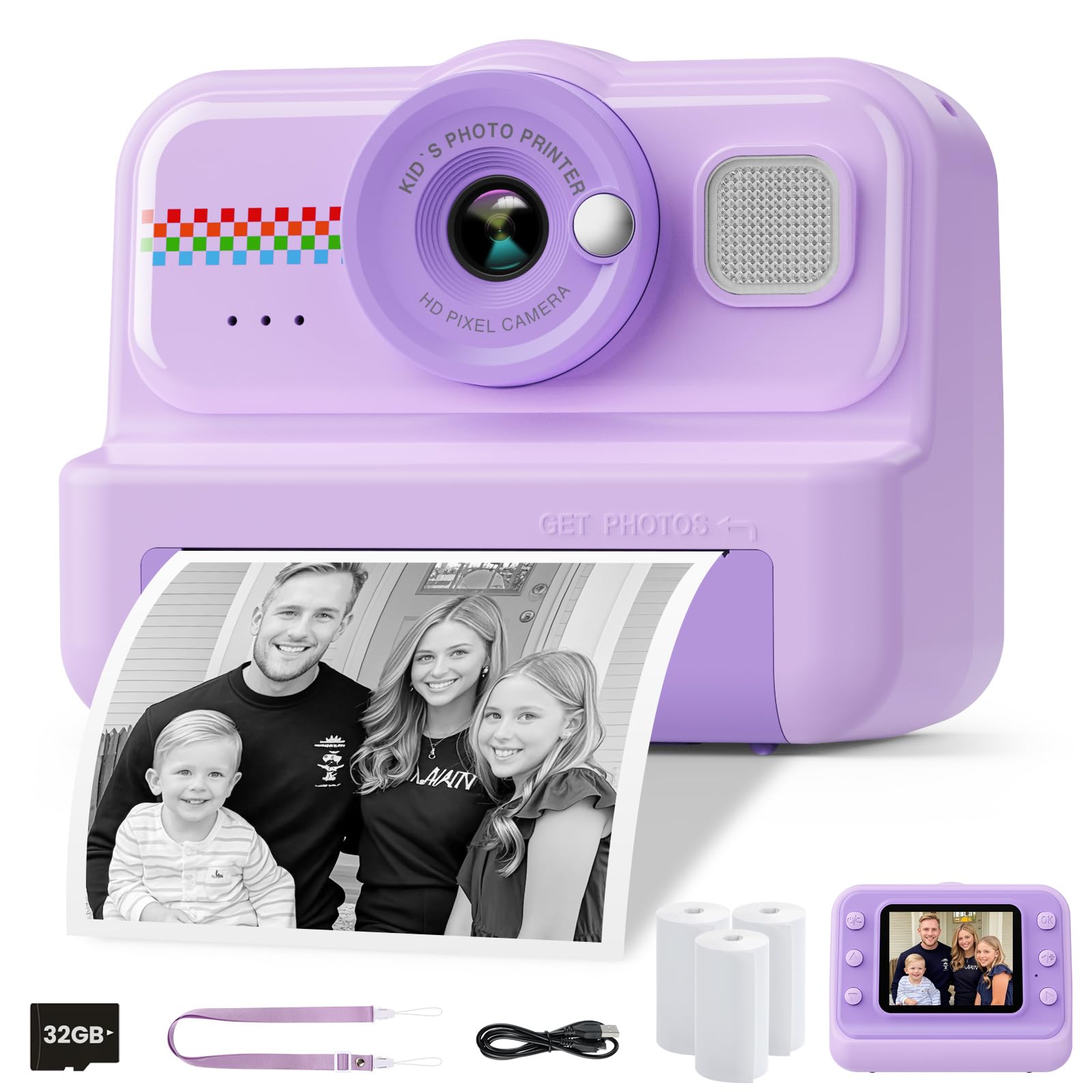 Macchina Fotografica Bambini Istantanea HD con Scheda 32GB