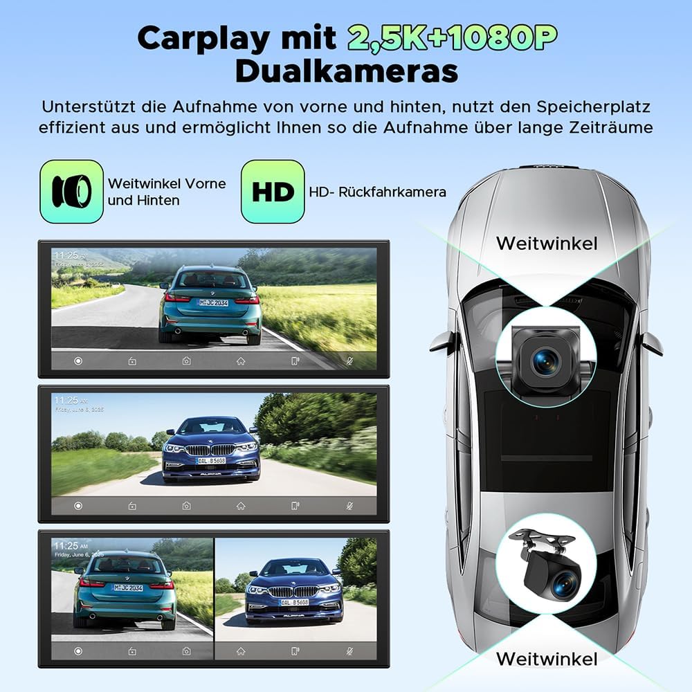 Lamtto Wireless CarPlay Android Auto Display 10.25" - immagine 2