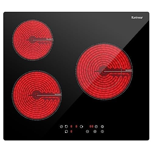 Karinear Piano Cottura Vetroceramica 3 Fuochi 60cm 5200W