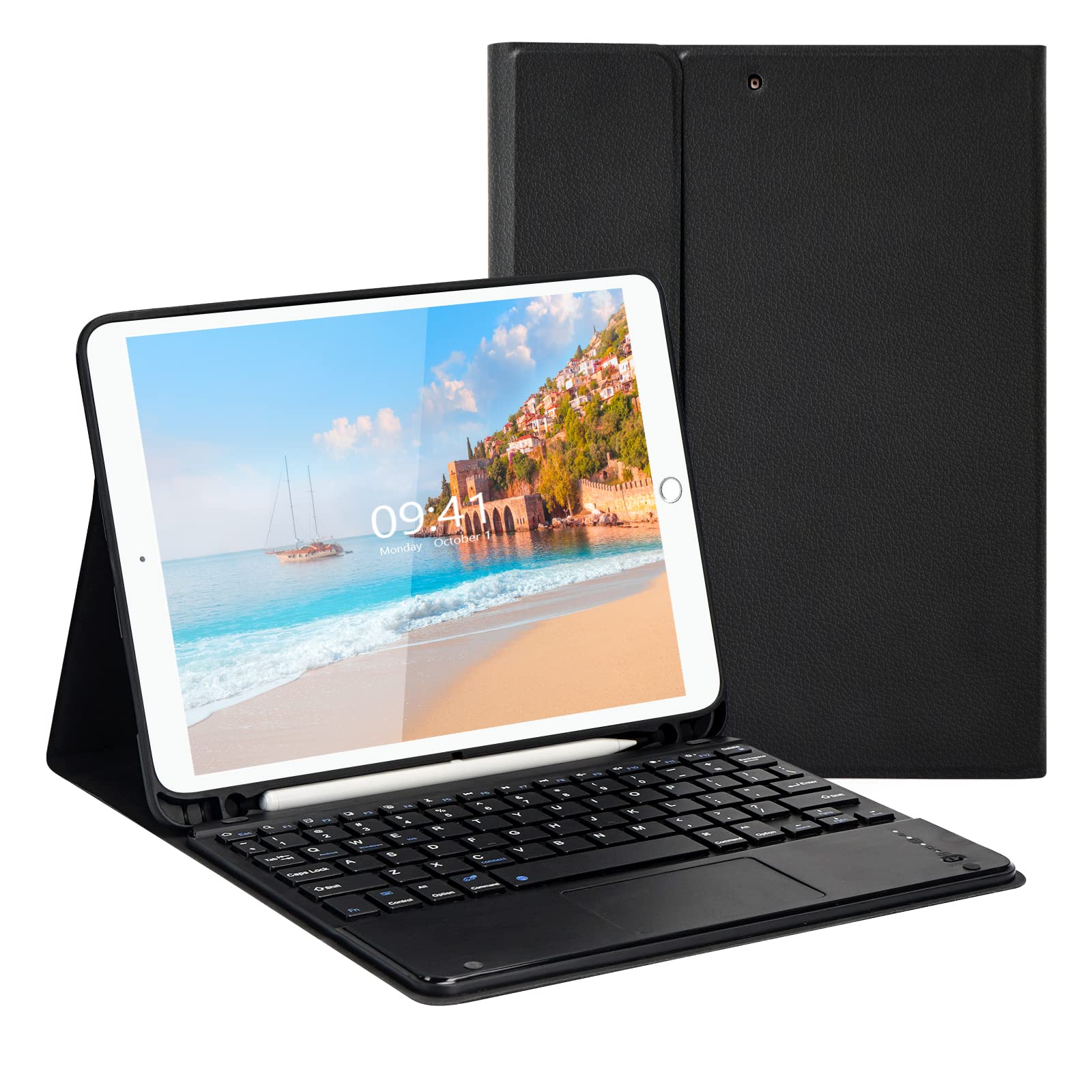 Lama Custodia Tastiera iPad con Touchpad, Nero