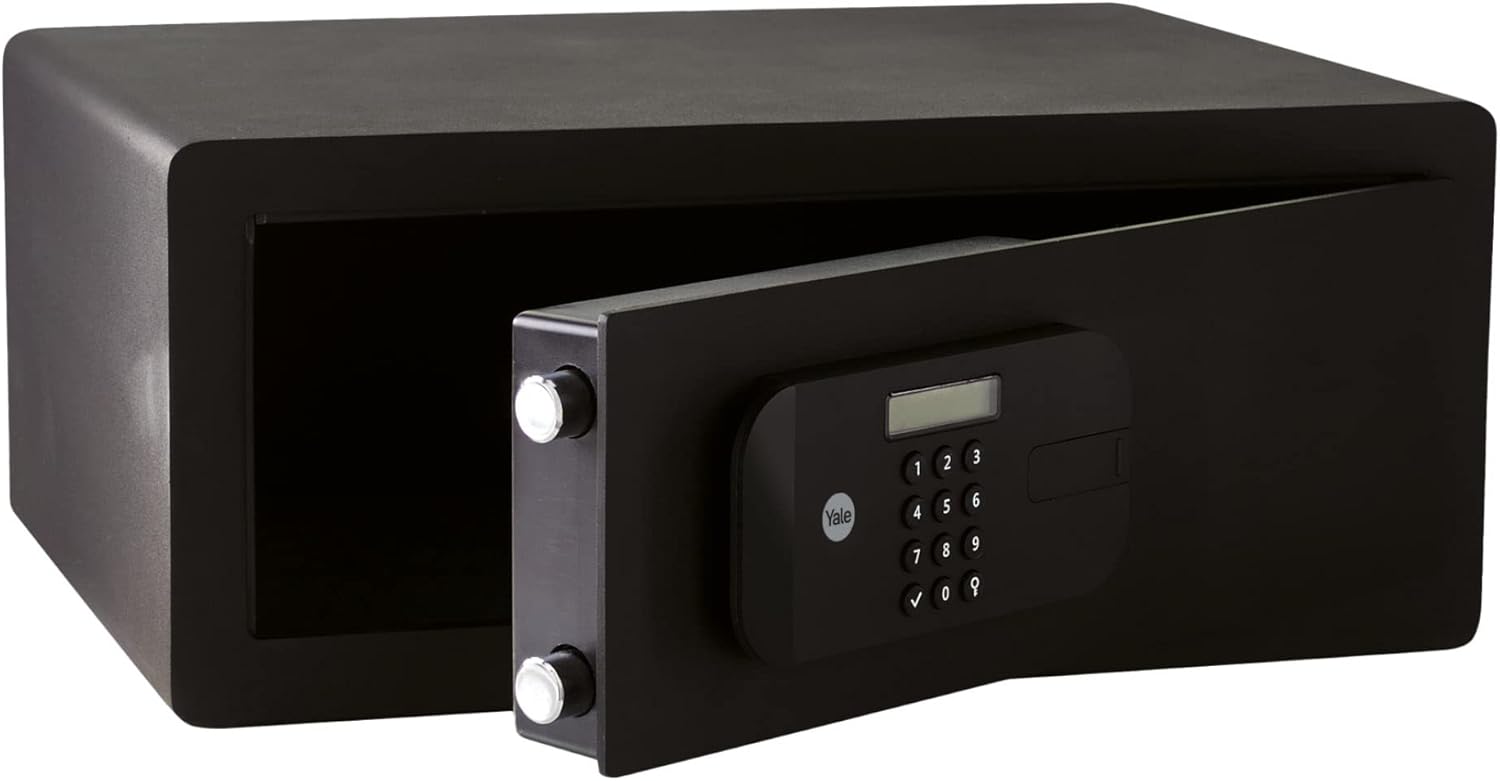 Yale Cassaforte motorizzata per laptop ad alta sicurezza YYLEB/200/EB1, accesso con codice pin digitale, funzione di blocco e tasto di sovraccarico, dim interne: 192 x 475 x 295mm - immagine 3