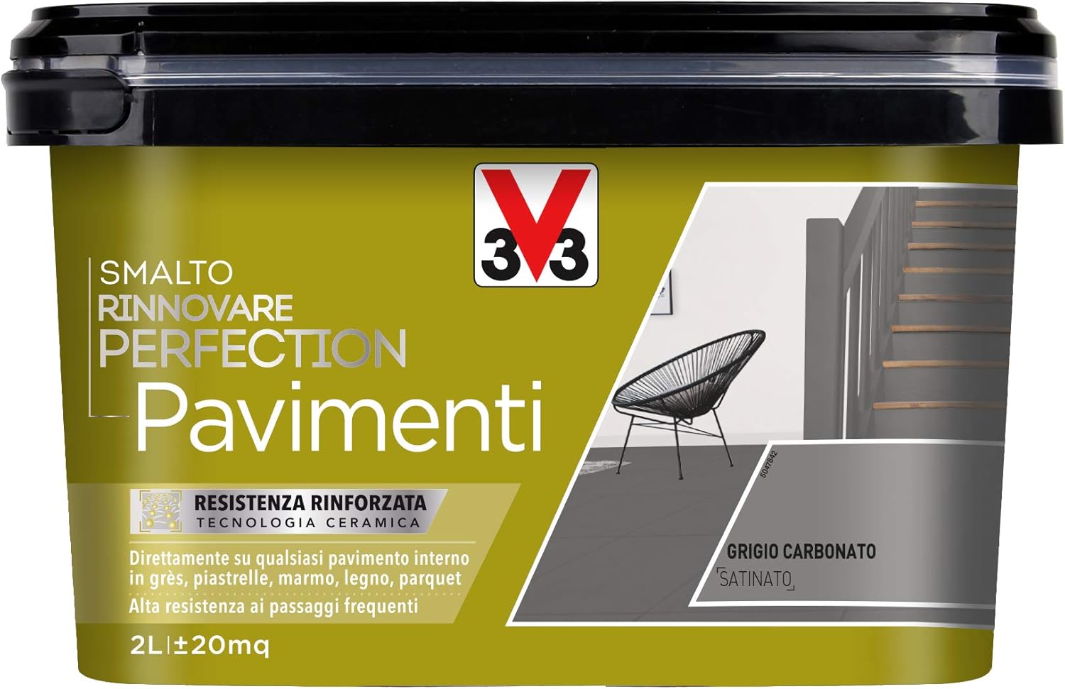 V33 SMALTO RINNOVARE PERFECTION PAVIMENTI Grigio Carbonato Satinato 2 L