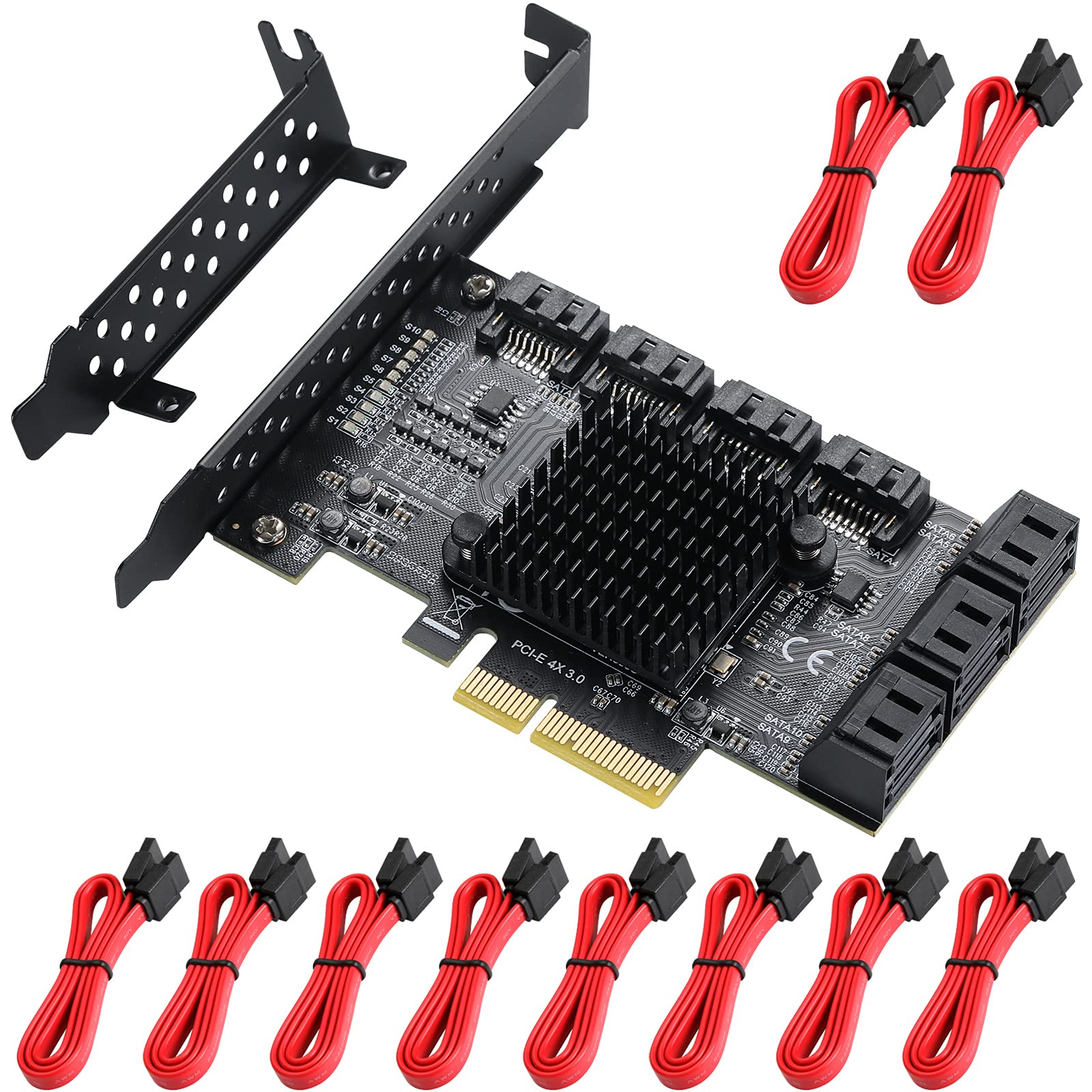 Mzhou Scheda di Espansione PCI-E SATA a 10 Porte