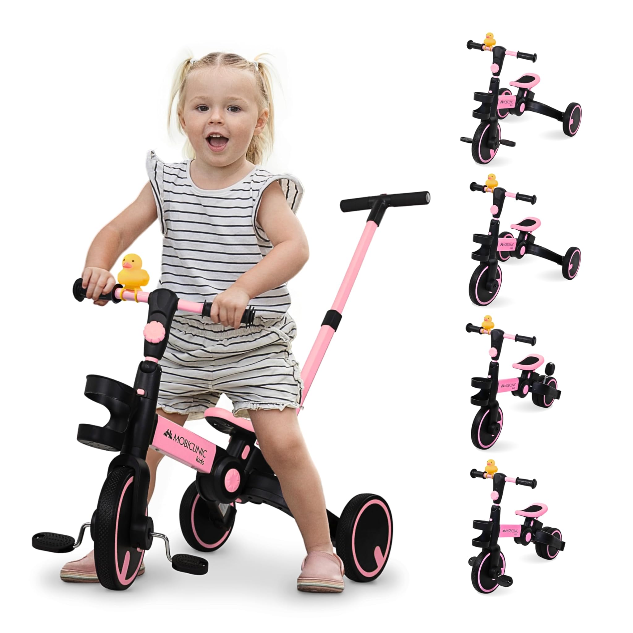 Mobiclinic® Kids Triciclo Evolutivo 5 in 1 Chase, Rosa