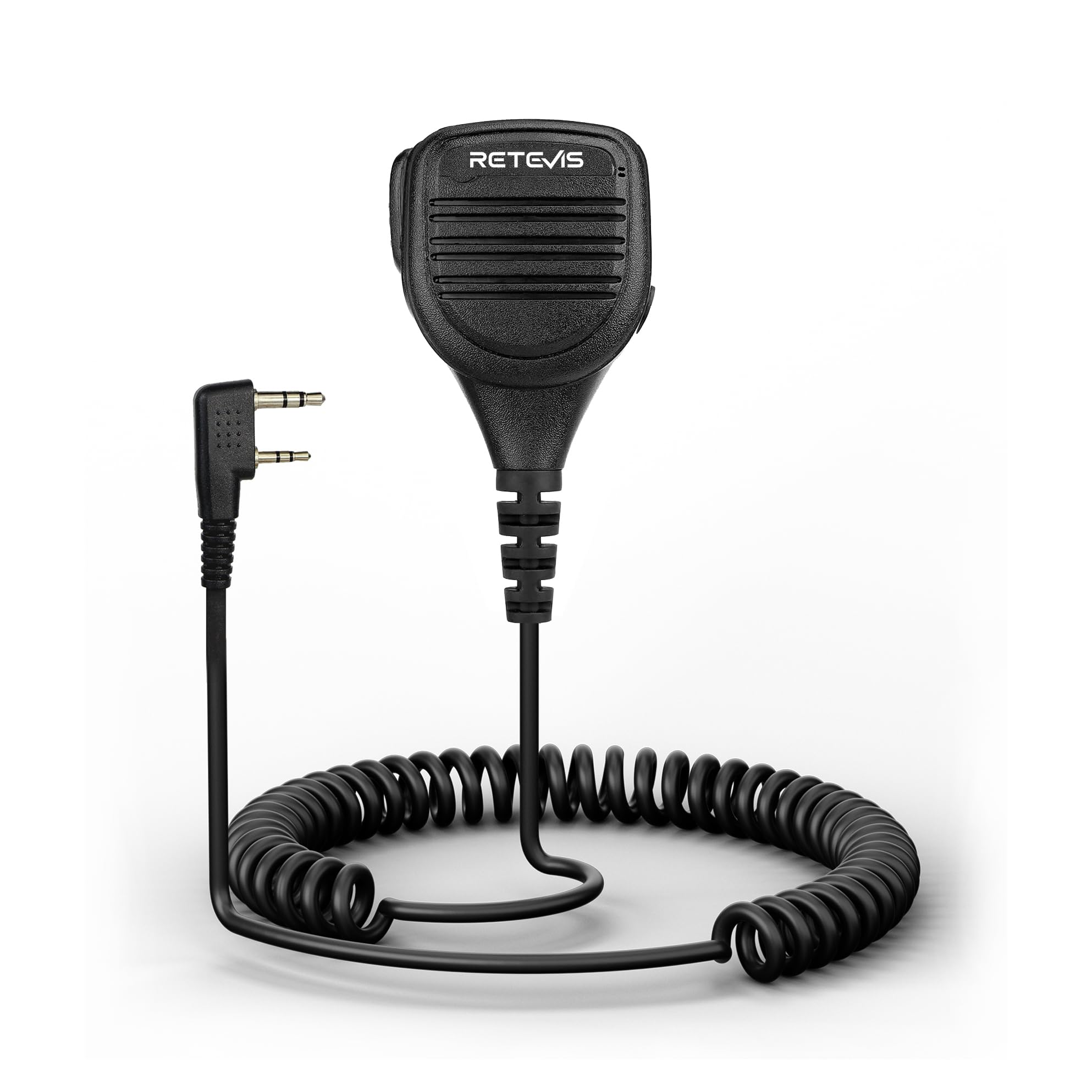 Retevis RS112 Walkie Talkie Altoparlante Microfono 2 Pin IP54 Impermeabile con 3.5mm Auricolare Jack Compatibile con Ricetrasmettitore Retevis RT24 RT622 RT27 RT5R Baofeng UV-5R BF-888S (1 Pezzo)