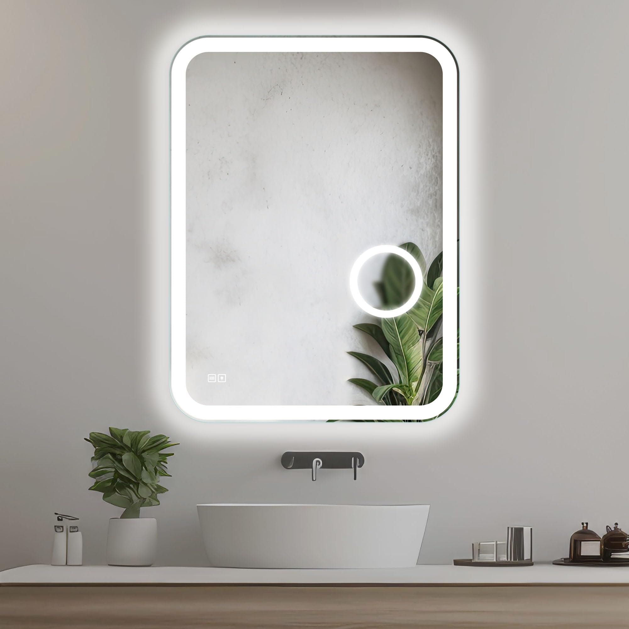 Specchio da Bagno 60x80 cm Specchio Bagno LED on Sistema Anti appannamento