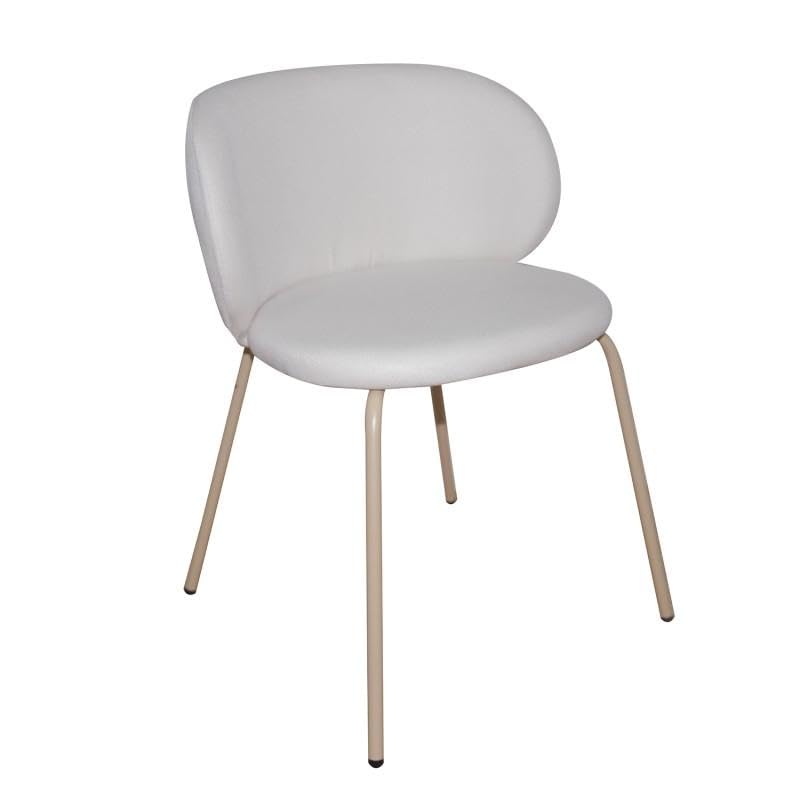 Set di 2 sedie con metallo e tessuto rivestito in beige