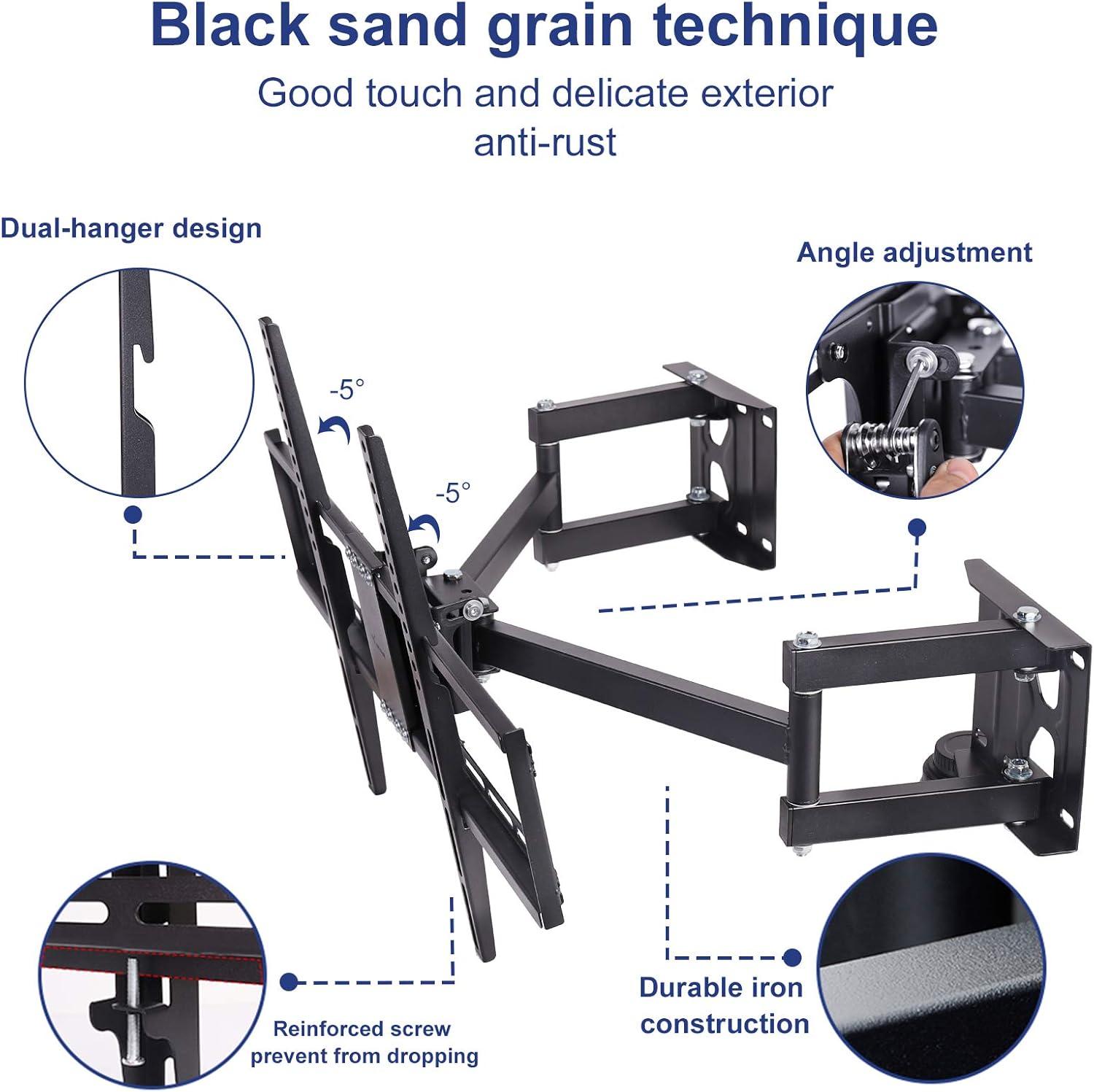 UNHO Staffa TV a Muro Angolare per 32-65 Pollici - immagine 5