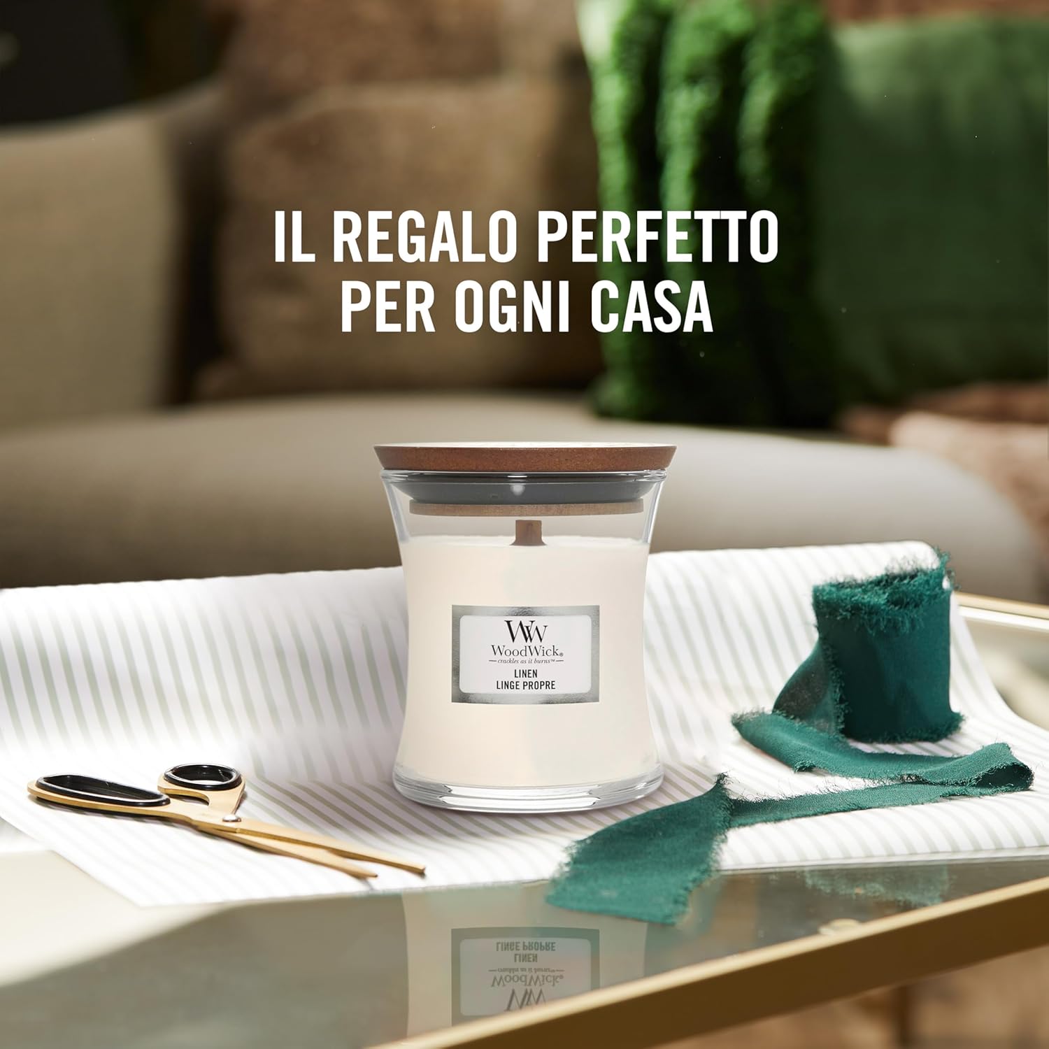 Woodwick Candela Profumata Tè Bianco e Gelsomino - immagine 5