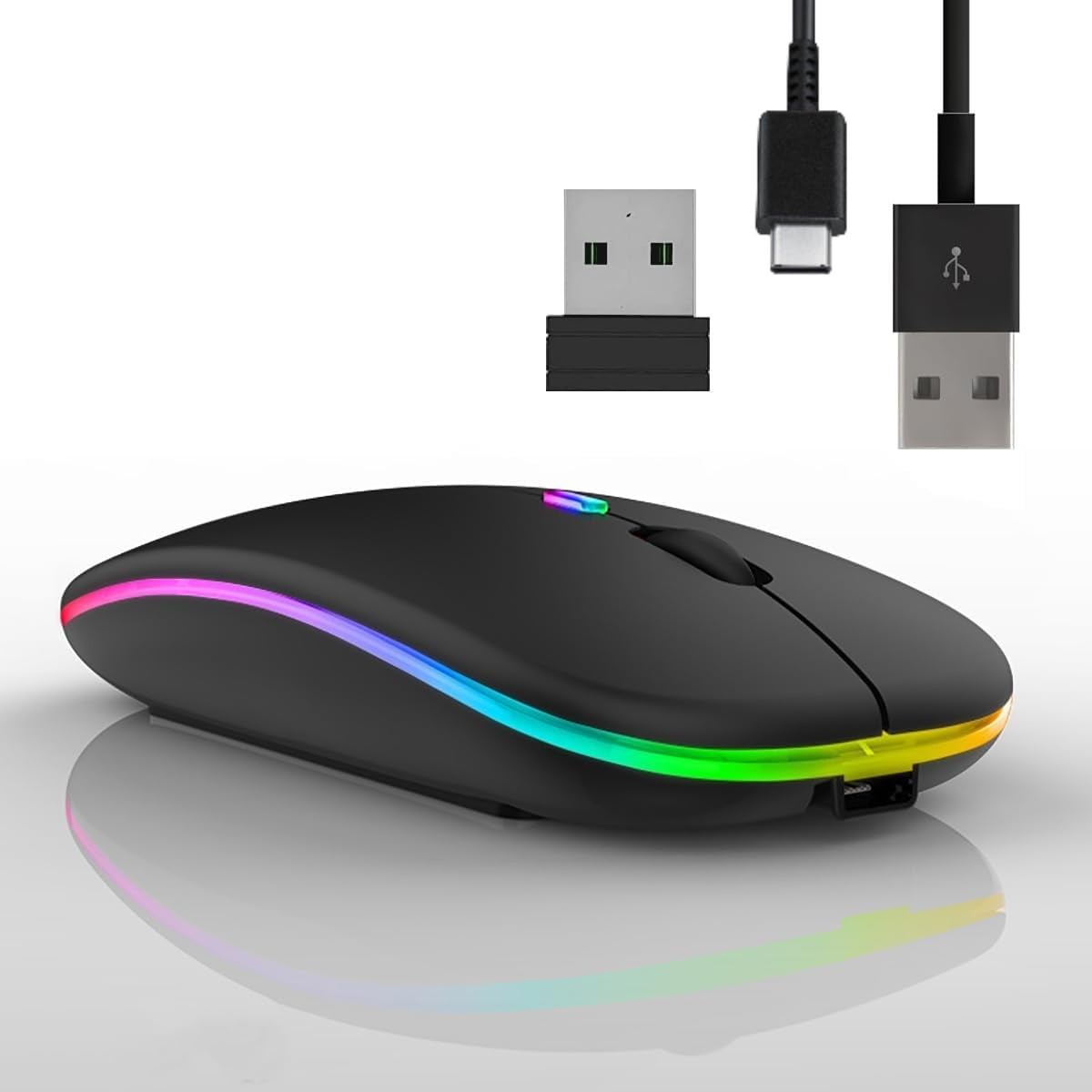Mouse Wireless Ricaricabile Retroilluminato 3 DPI