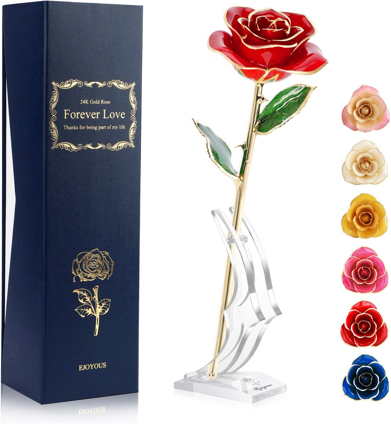 Ejoyous Rosa in Oro 24K con Supporto - immagine 1