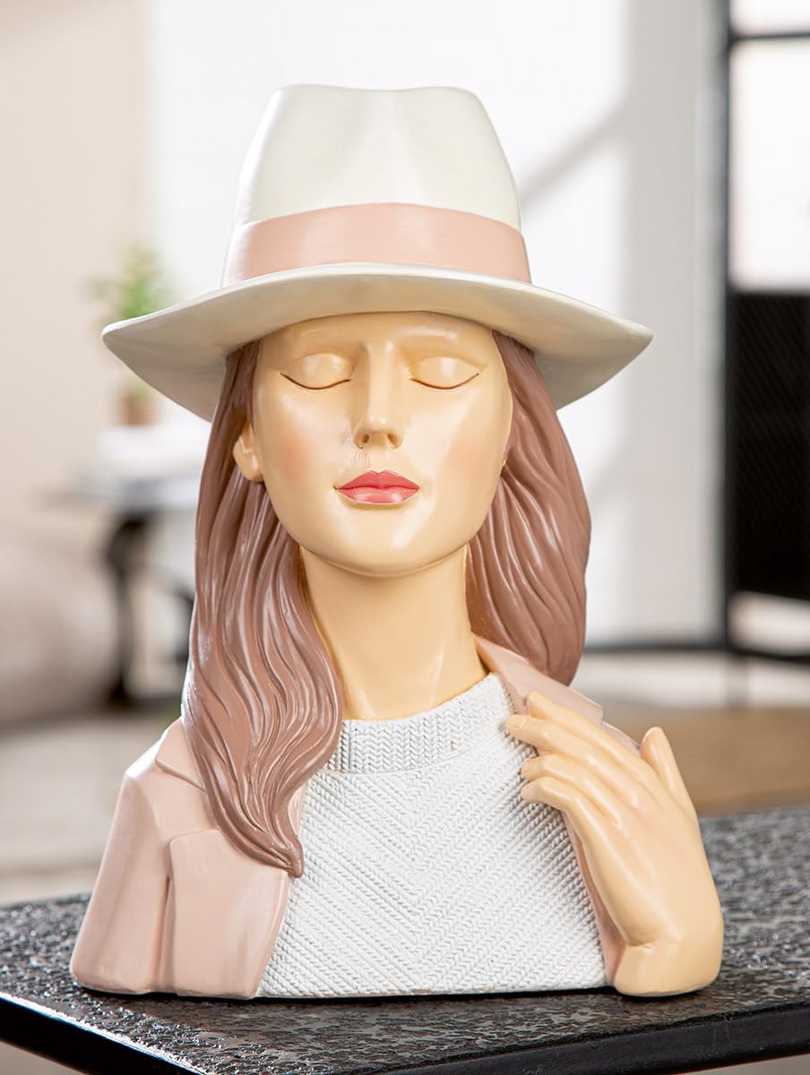 Gilde Figura Lady Adeline in Resina Bianca 28 cm