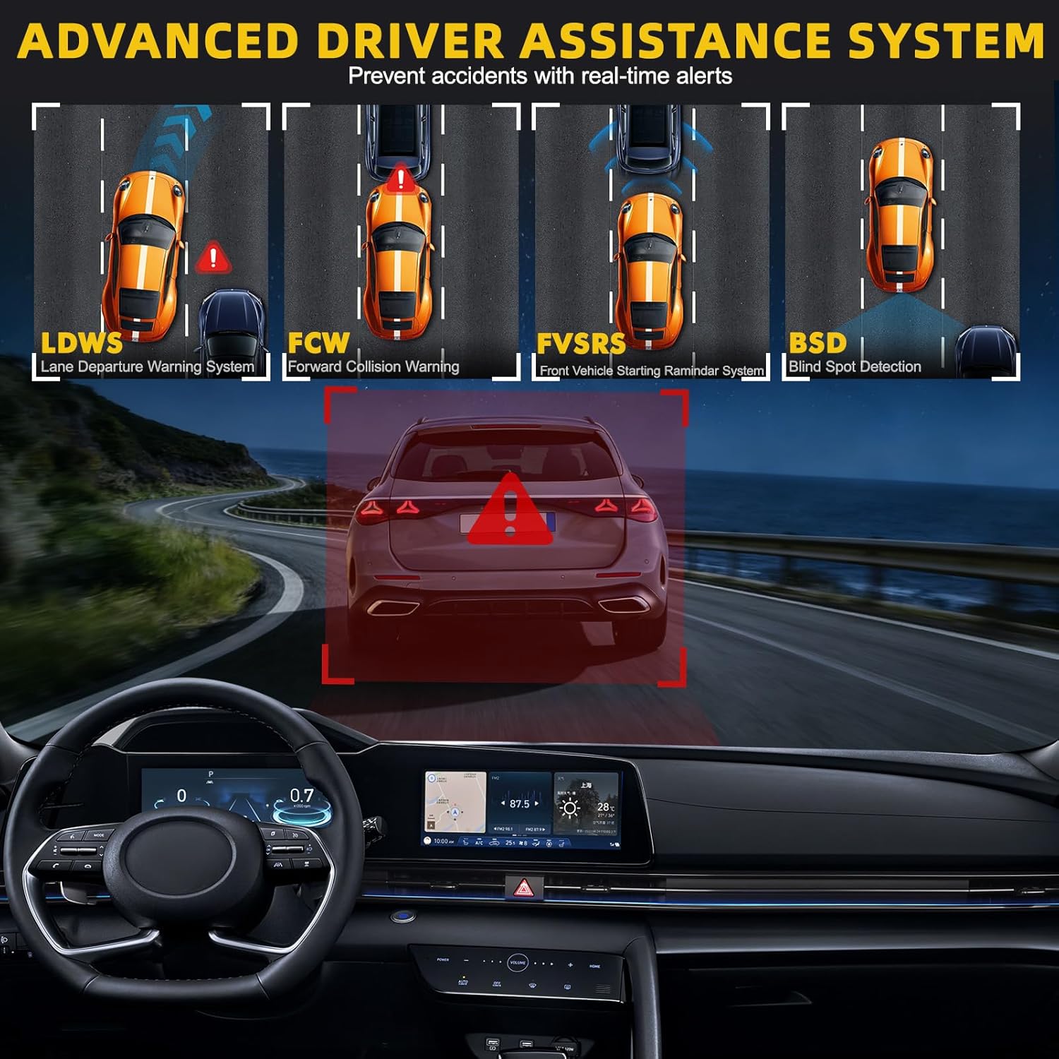 Dash Cam 4K+2K Anteriore/Posteriore con Scheda 64GB - immagine 3