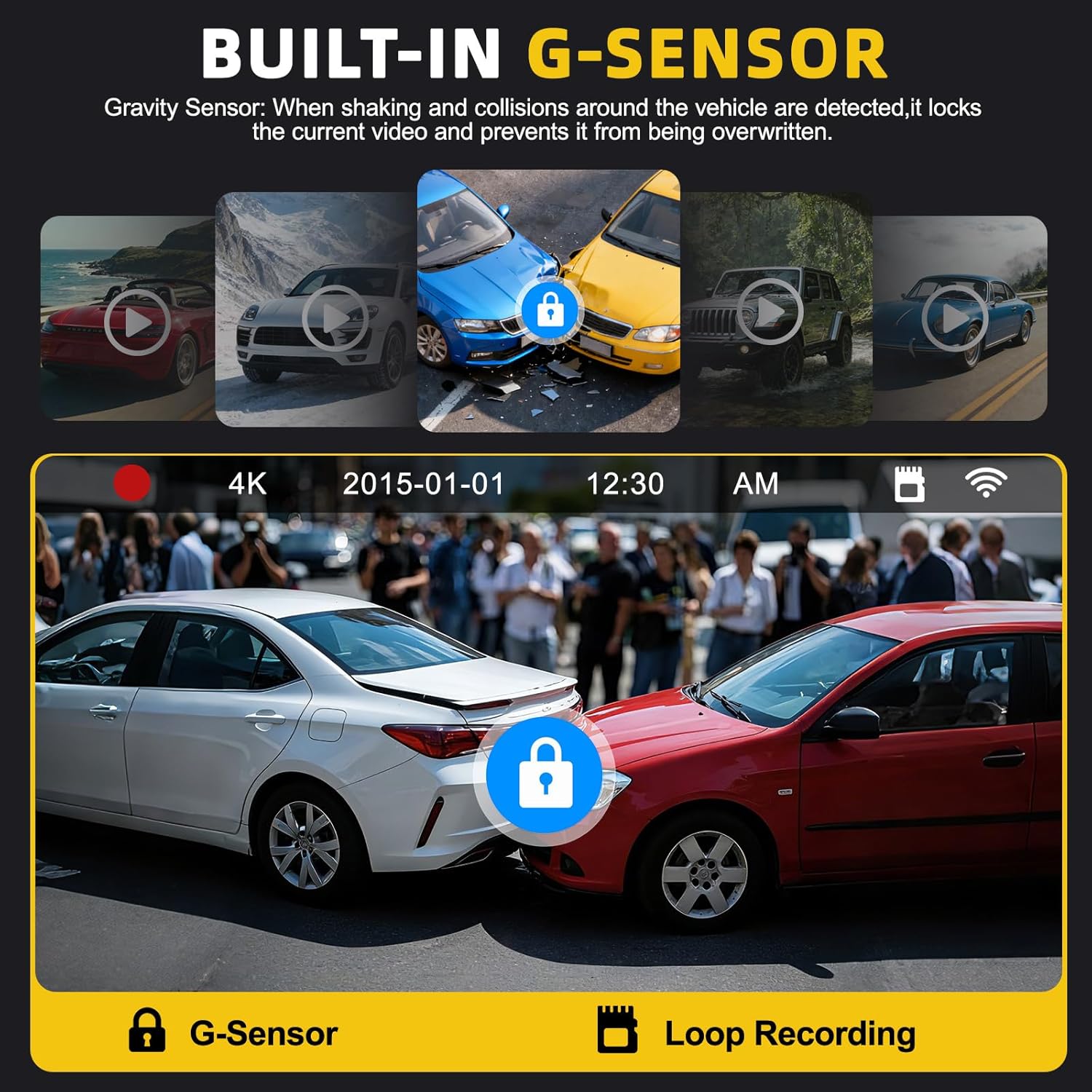 Dash Cam 4K+2K Anteriore/Posteriore con Scheda 64GB - immagine 4