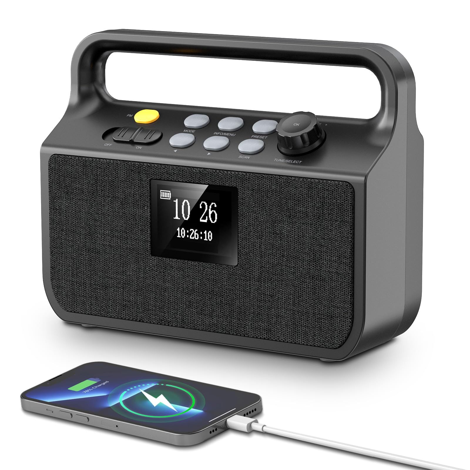 Radio Bluetooth DAB/FM 20000mAh con Carica Smartphone
