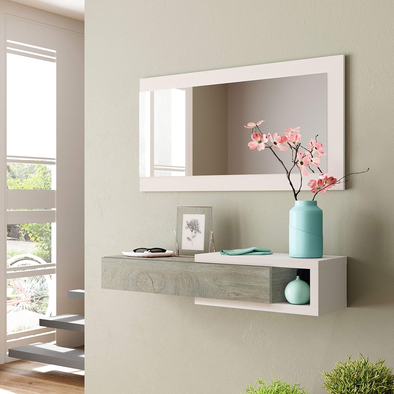 Habitdesign Corridoio con Cassetto e Specchio, Modello Noon - immagine 5