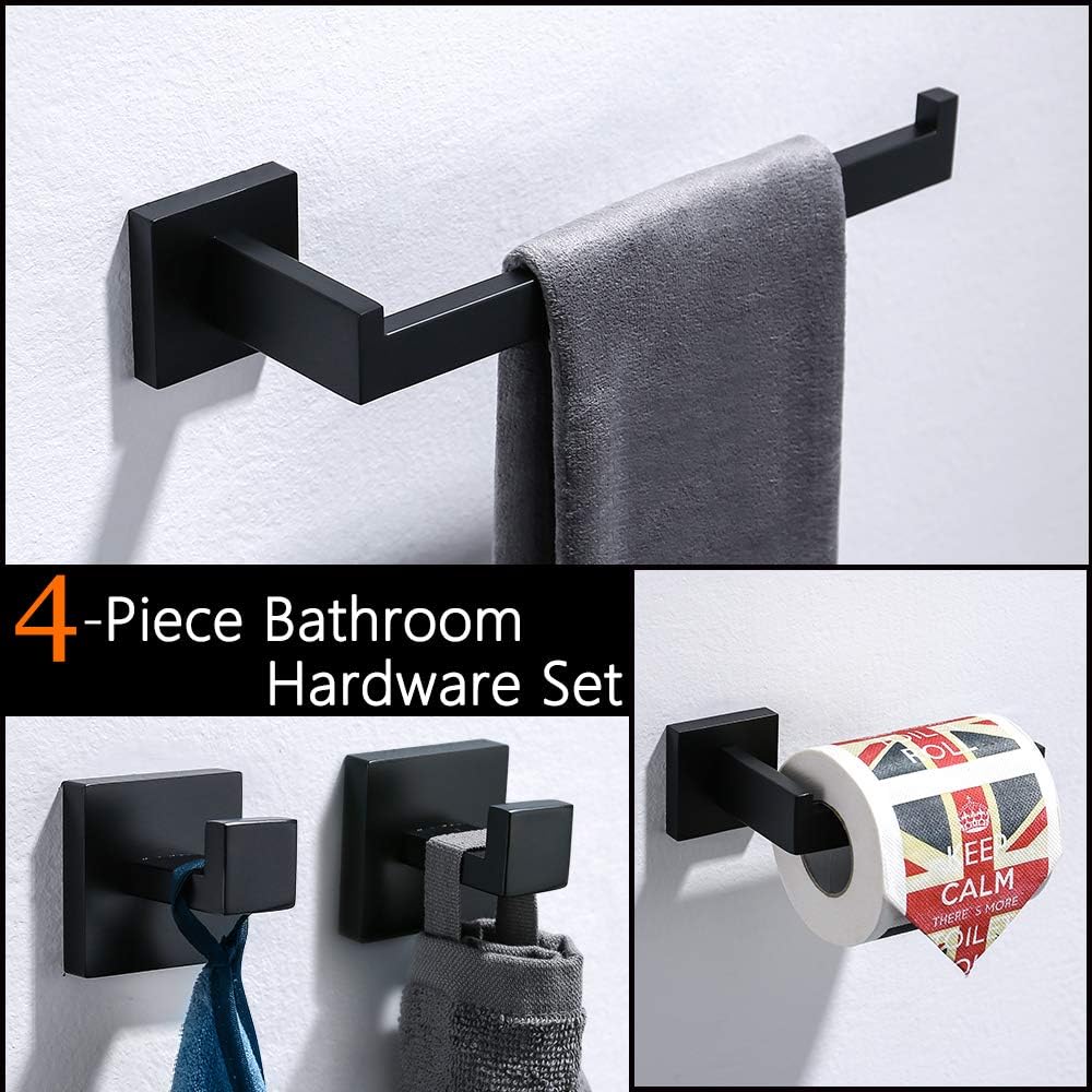 Turs Set Accessori Bagno 4 Pezzi, Nero Opaco - immagine 3