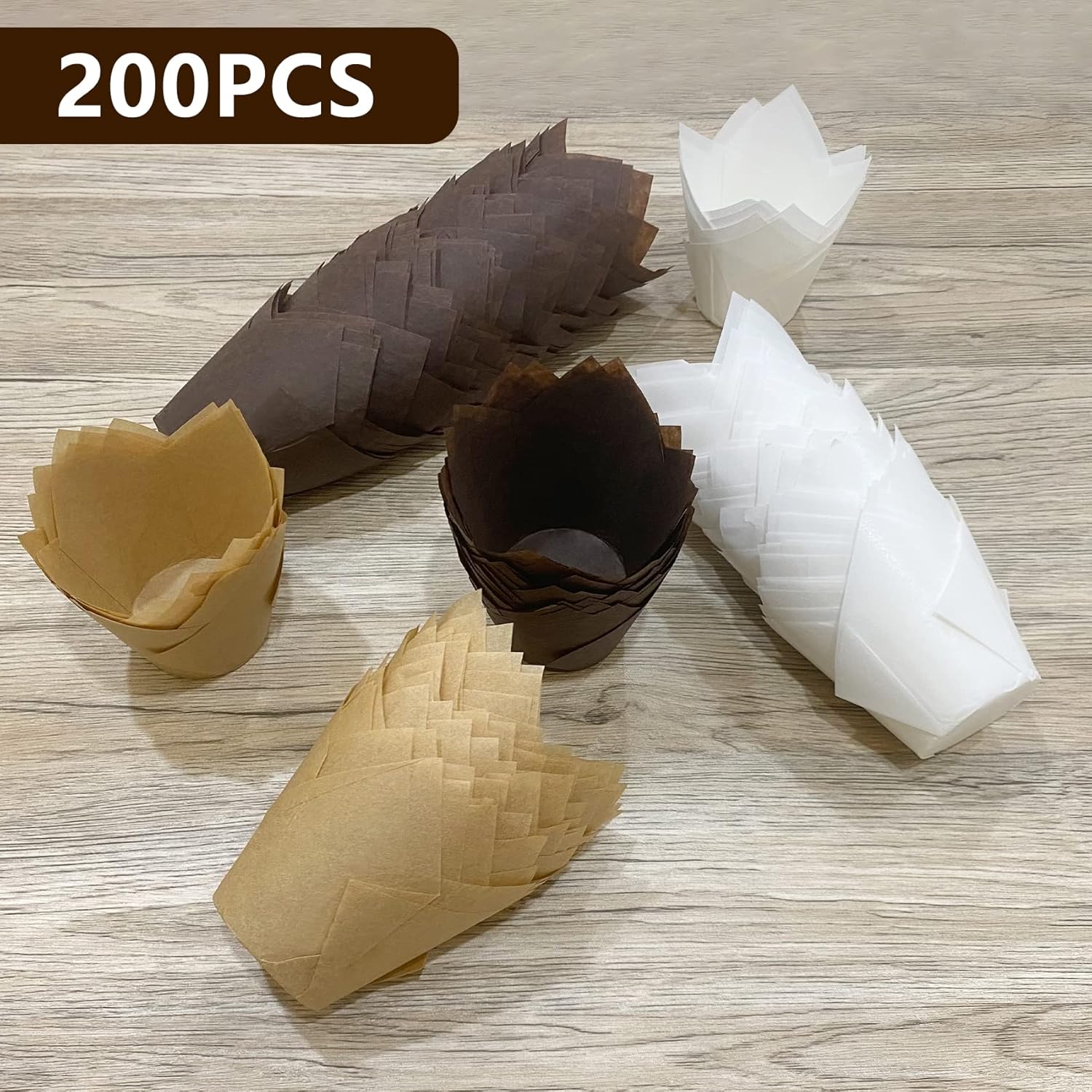 Luzoon Pirottini per Muffin e Cupcake 200 Pezzi (Tulipp) - immagine 3