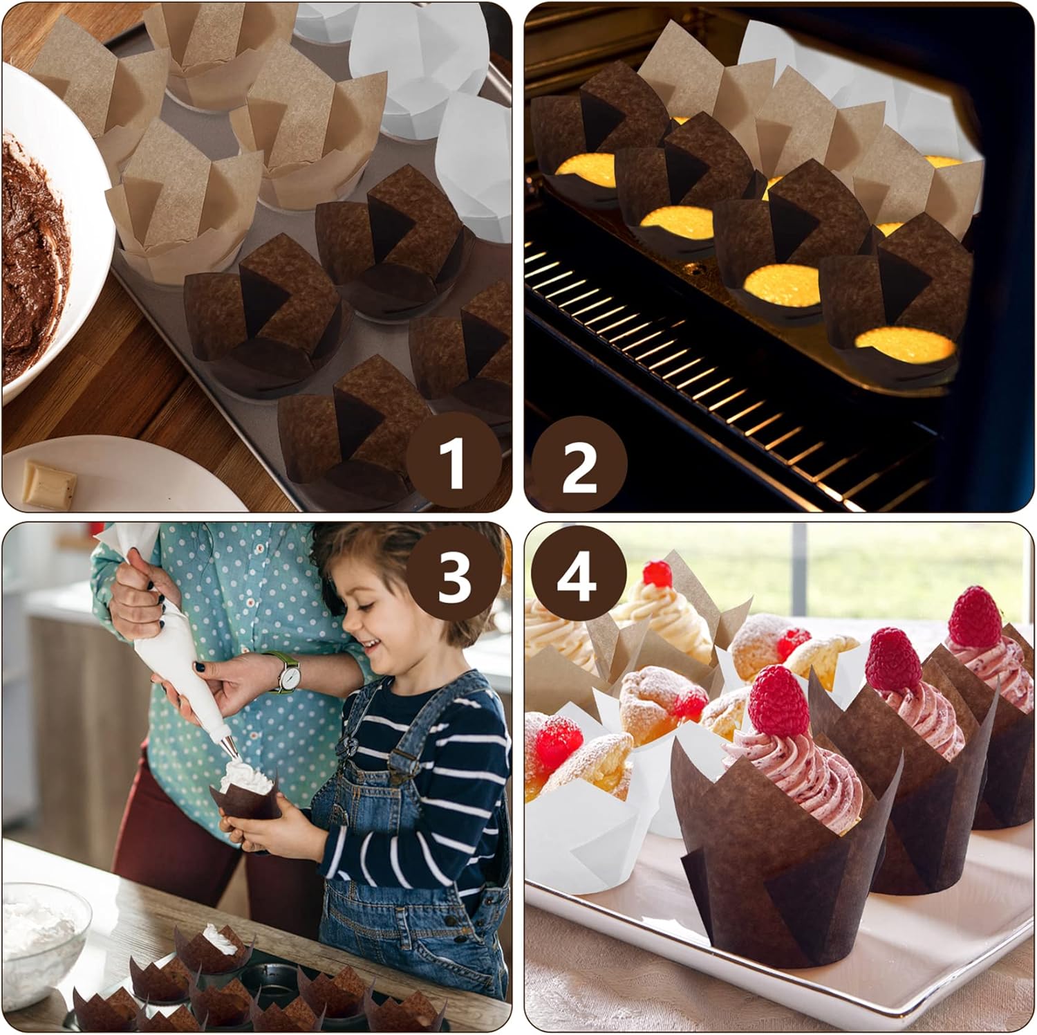 Luzoon Pirottini per Muffin e Cupcake 200 Pezzi (Tulipp) - immagine 6