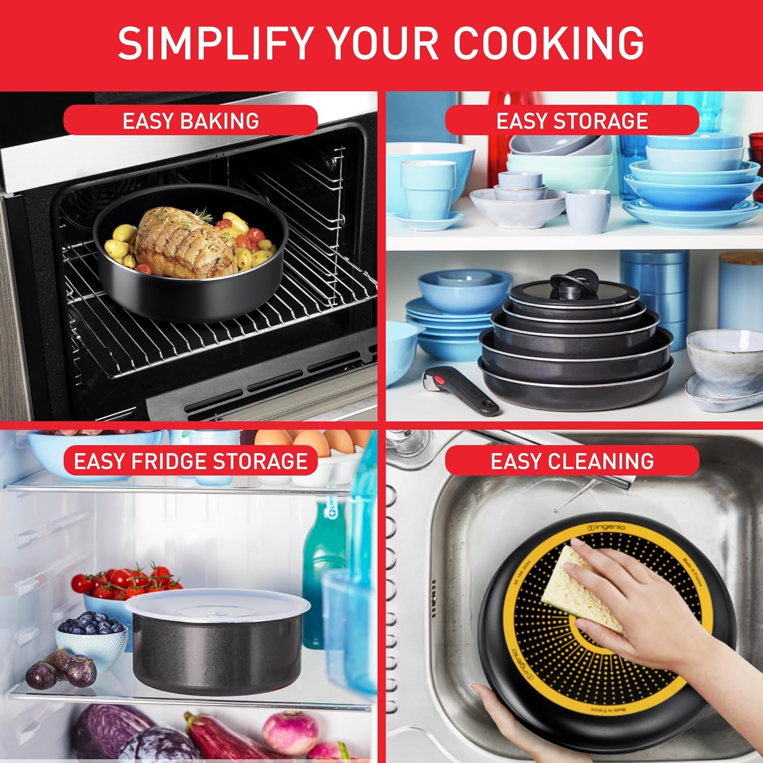 Tefal Set 3 padelle Ingenio Easy On, Nero - immagine 9