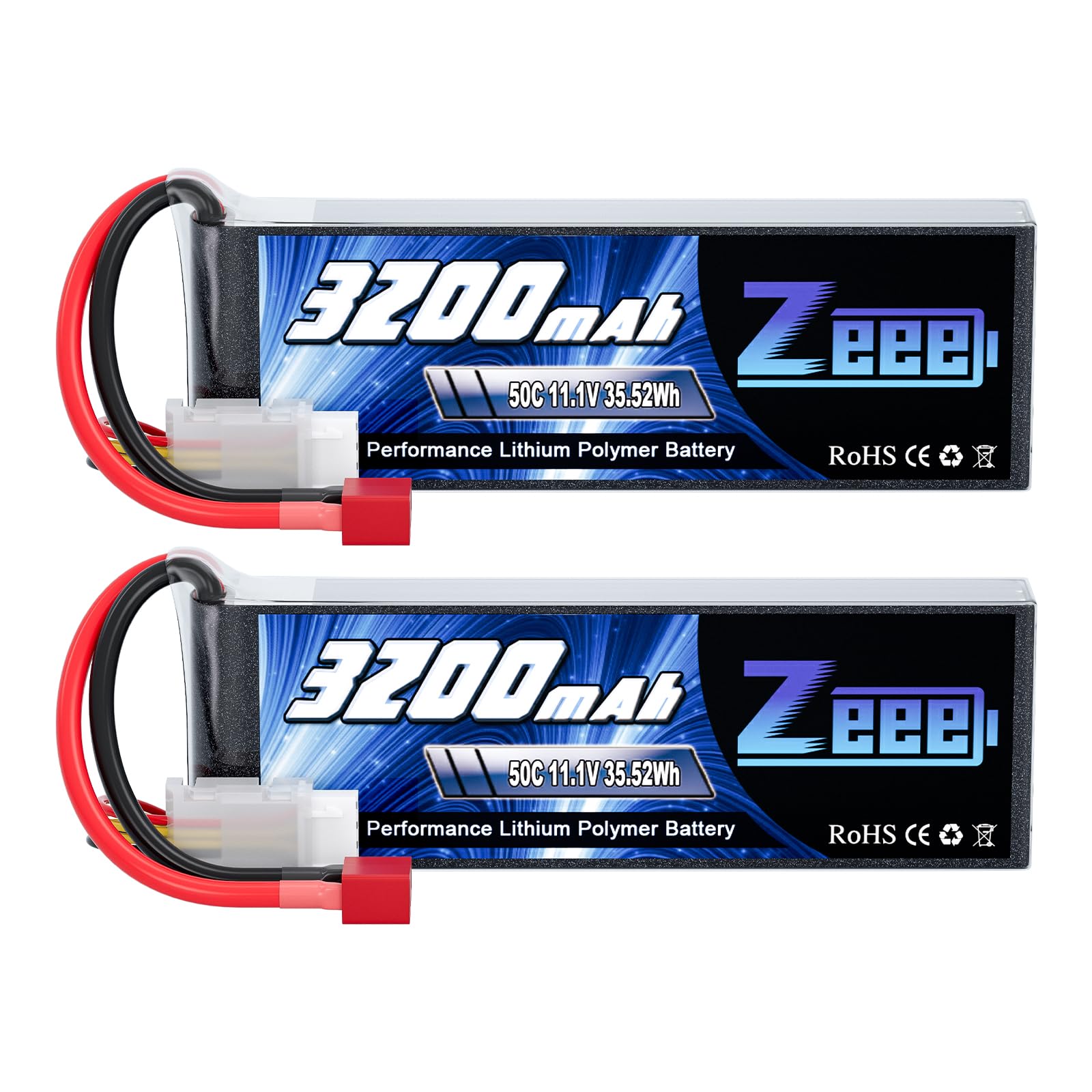 Zeee 3S Lipo Batteria 11,1V 50C 3200mAh (2 pezzi)