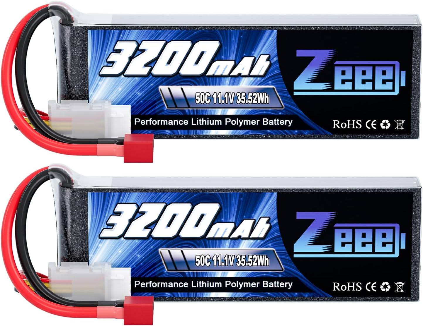 Zeee 3S Lipo Batteria 11,1V 50C 3200mAh (2 pezzi) - immagine 1