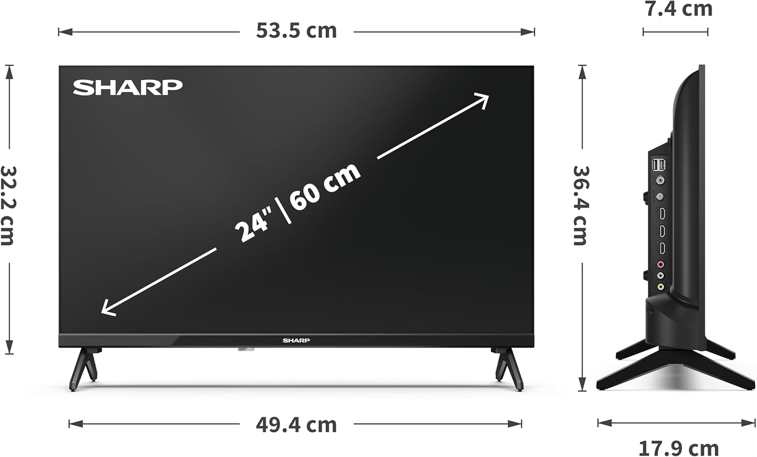Sharp 24HA1305E - TV HD 24" NON-SMART, Nero - immagine 8