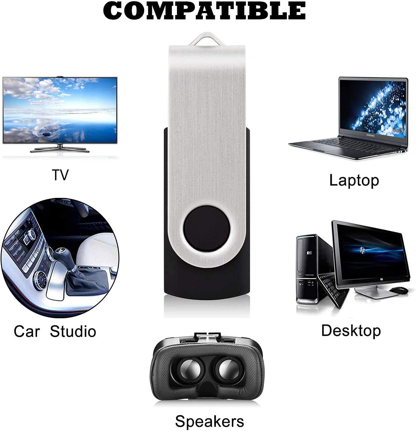 Kootion Pendrive 8GB USB 2.0 - Pack 20 Unità, Nero - immagine 4