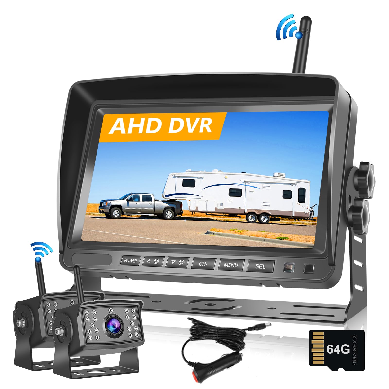 Hodozzy Telecamera Posteriore Auto Wireless con Monitor 7 Pollici