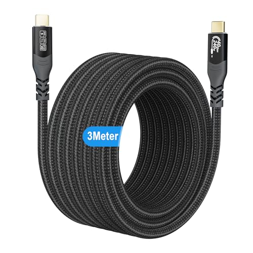 Mopochg Cavo USB-C 3 Metri USB4 40 Gbps 240W PD3.1