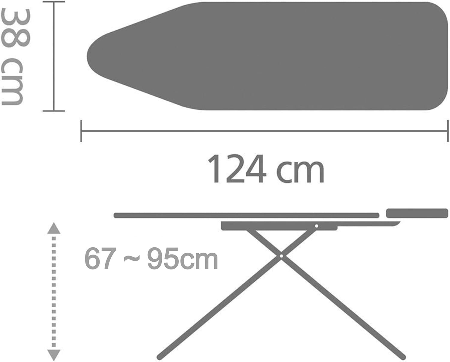 Brabantia Asse da Stiro B per Ferro a Vapore 124x38 cm - immagine 3