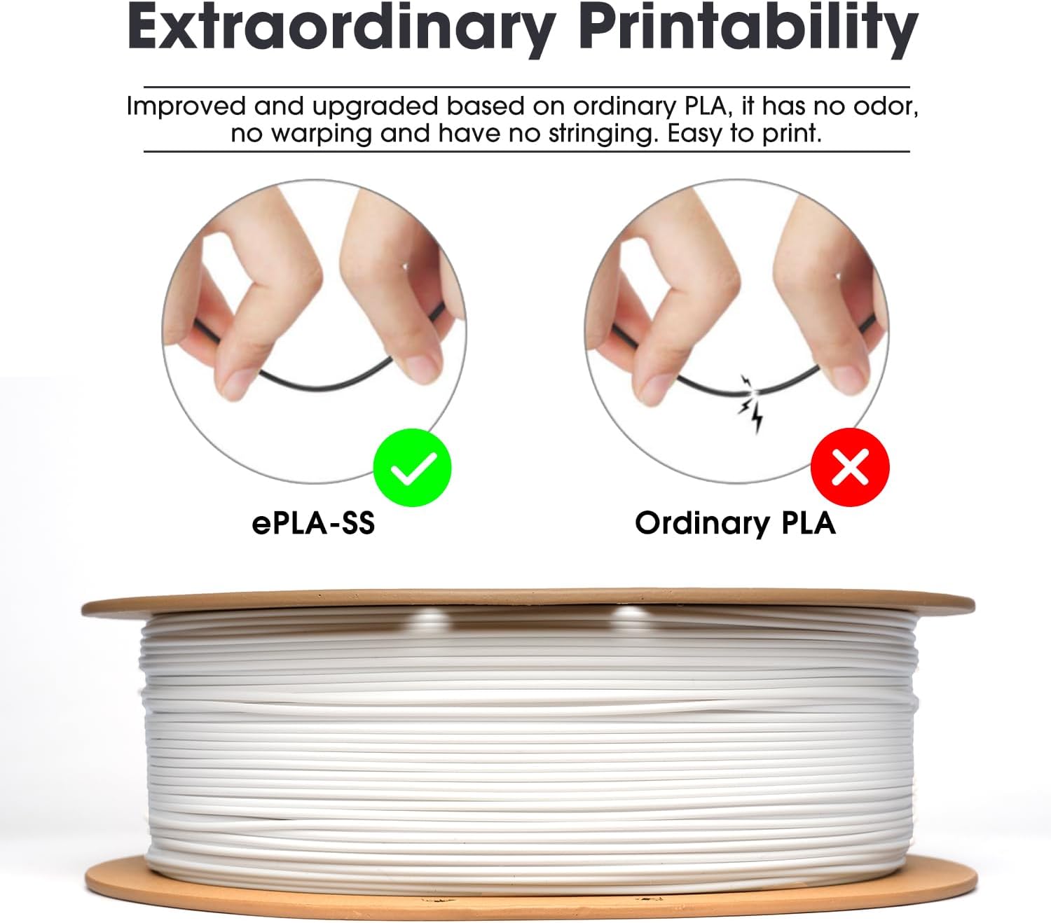 Esun Filamento PLA 1,75 mm per Stampanti 3D, Bianco Freddo - immagine 3