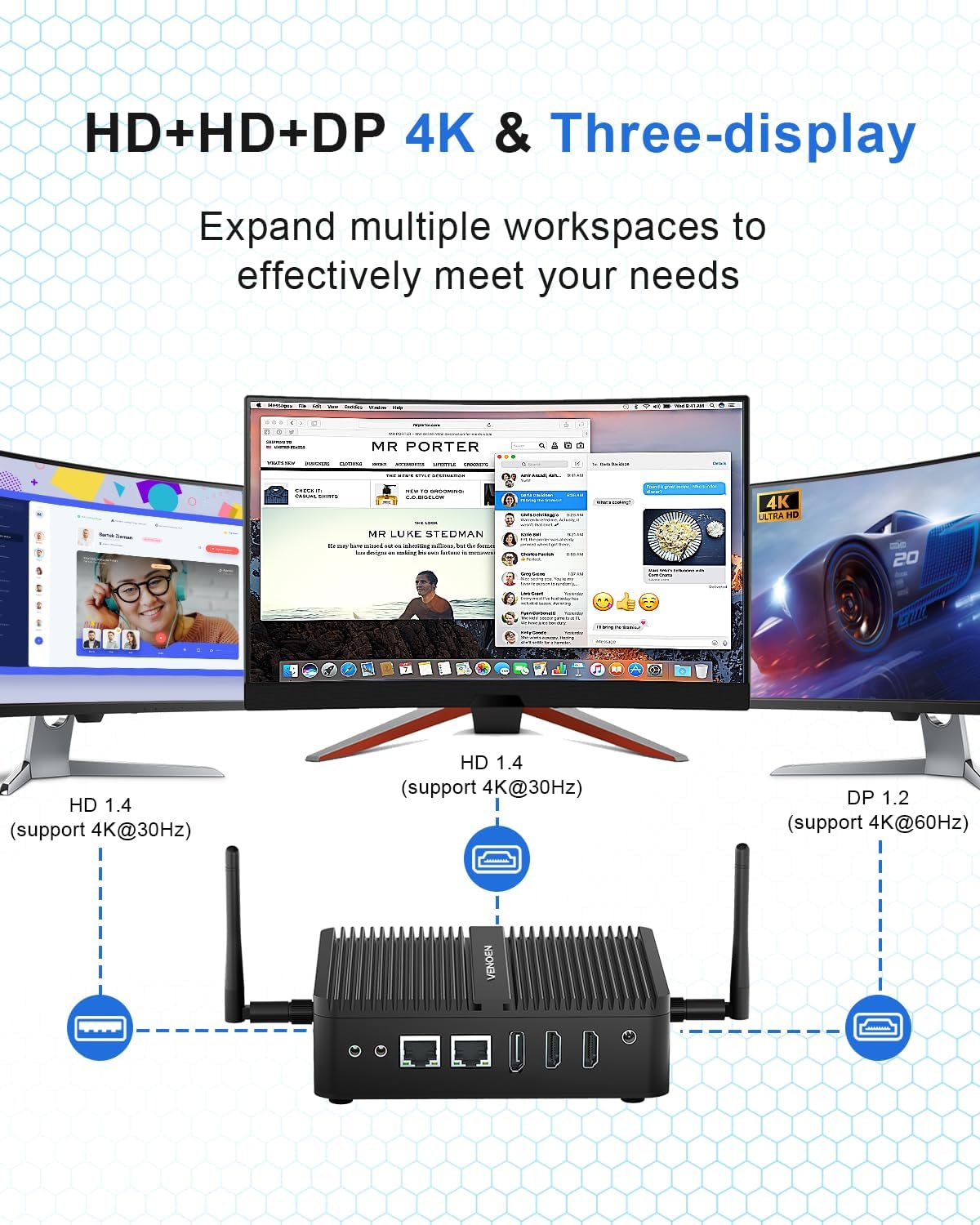 W 11 Pro Mini PC Fanless Celeron J6412 8GB RAM 128GB SSD - immagine 4