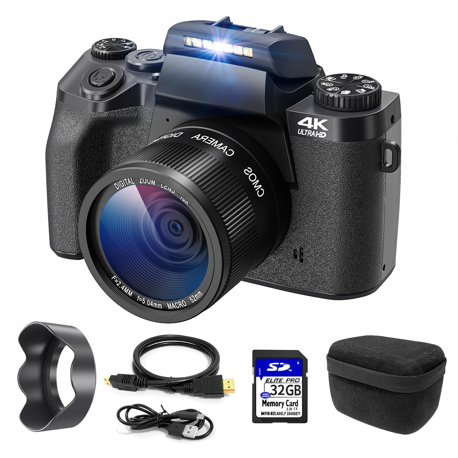 Ccn Fotocamera Digitale 4K 64MP con Touchscreen 3,0"