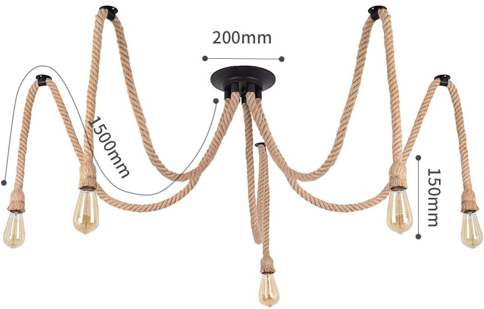 Lampadario a Sospensione Industriale 5 Teste - immagine 5