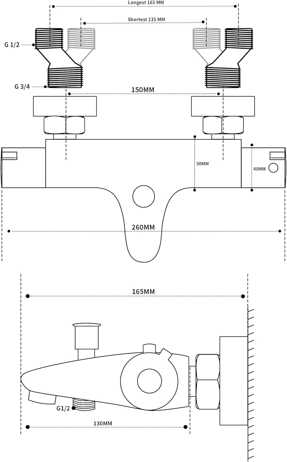 Morado Miscelatore Termostatico Doccia Cromato - immagine 6