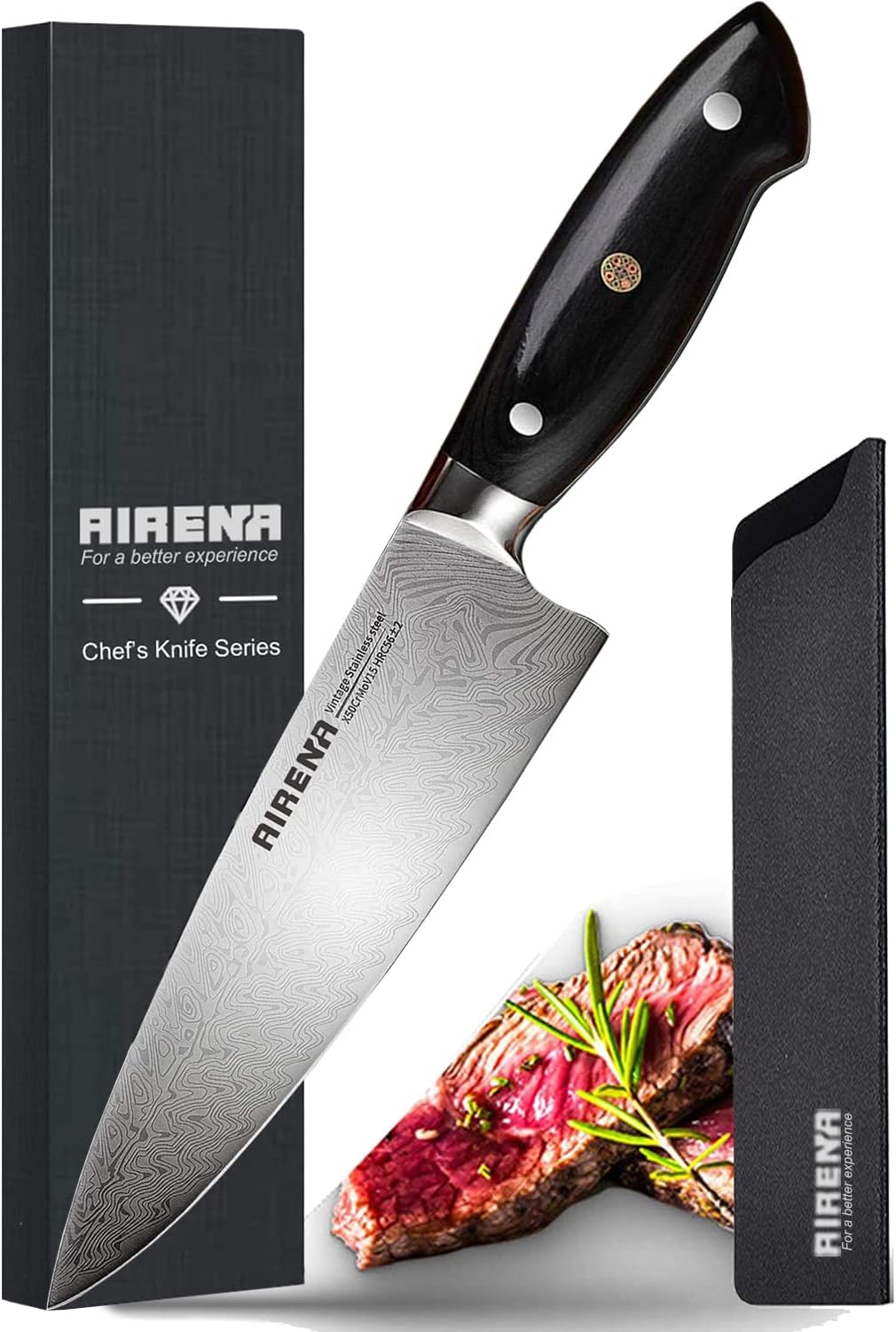 Airena Coltello da Chef Professionale 8" Acciaio Inox - immagine 1