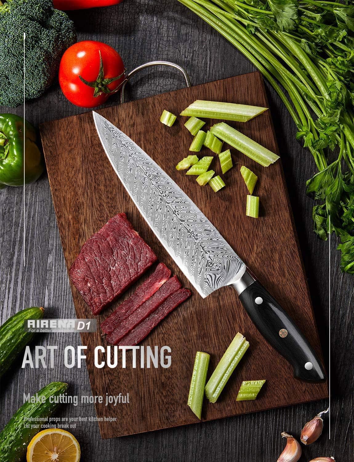 Airena Coltello da Chef Professionale 8" Acciaio Inox - immagine 5