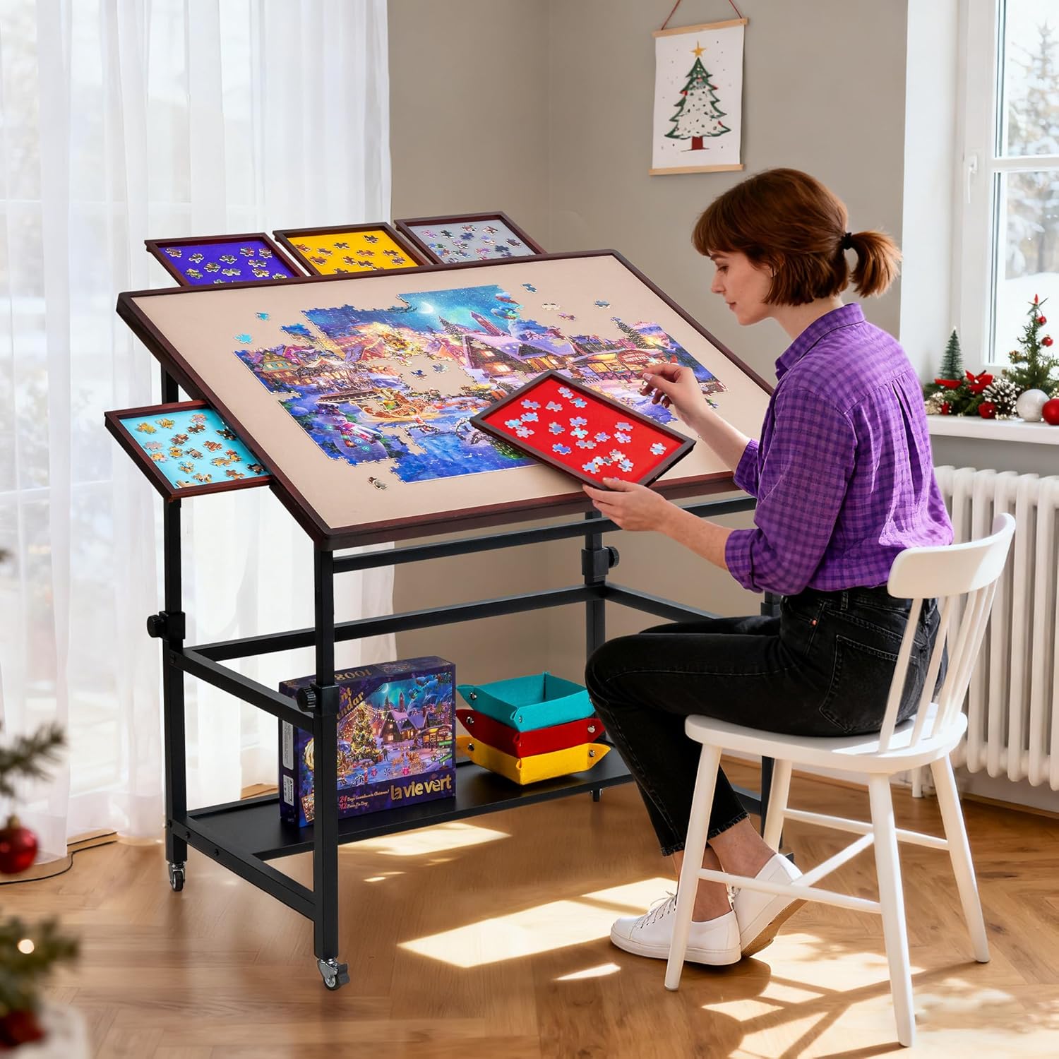 Lavievert Tavolo Puzzle Inclinabile 1500 Pezzi - immagine 2