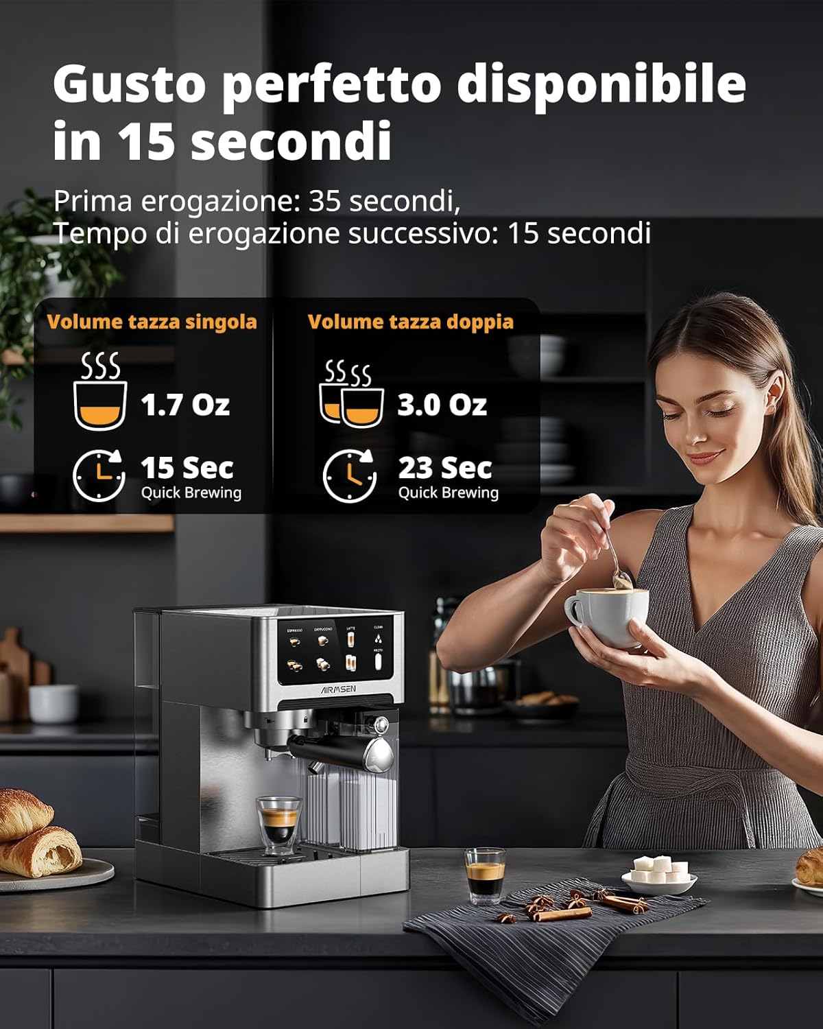 Macchina Espresso 20 Bar con Frotheria Automatica - immagine 2