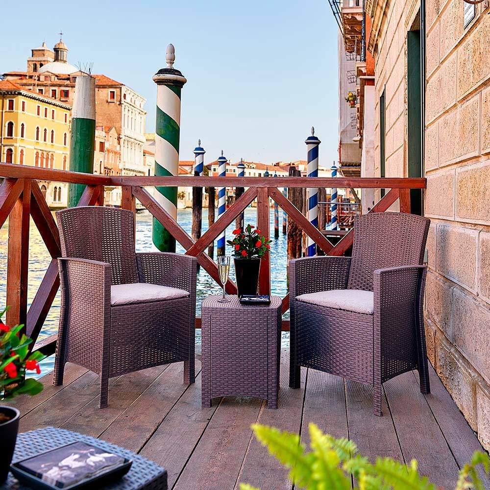 Dmora - Set Salotto da Esterno Jupiter, Marrone - immagine 1