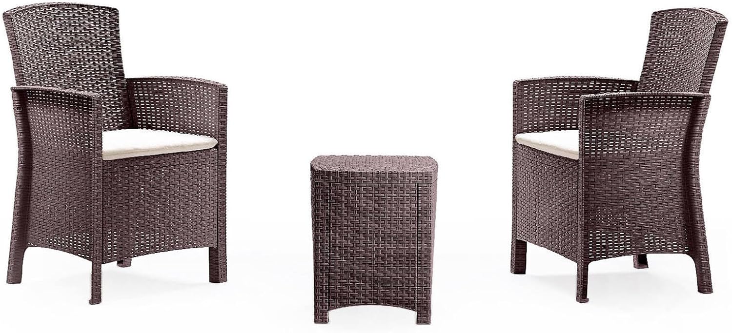 Dmora - Set Salotto da Esterno Jupiter, Marrone - immagine 2