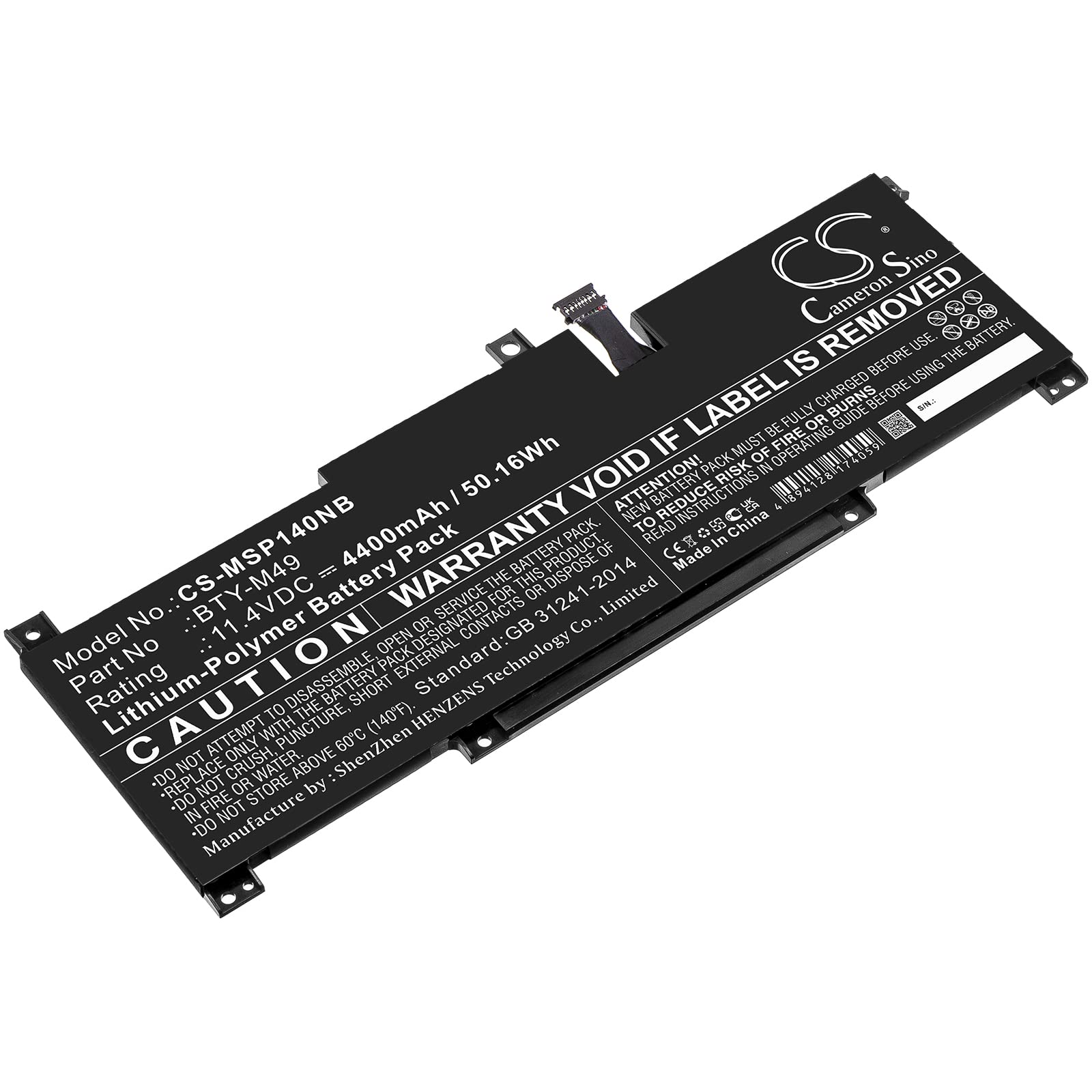 Techtek Batteria Notebook 4400mAh per MSI Modern 14