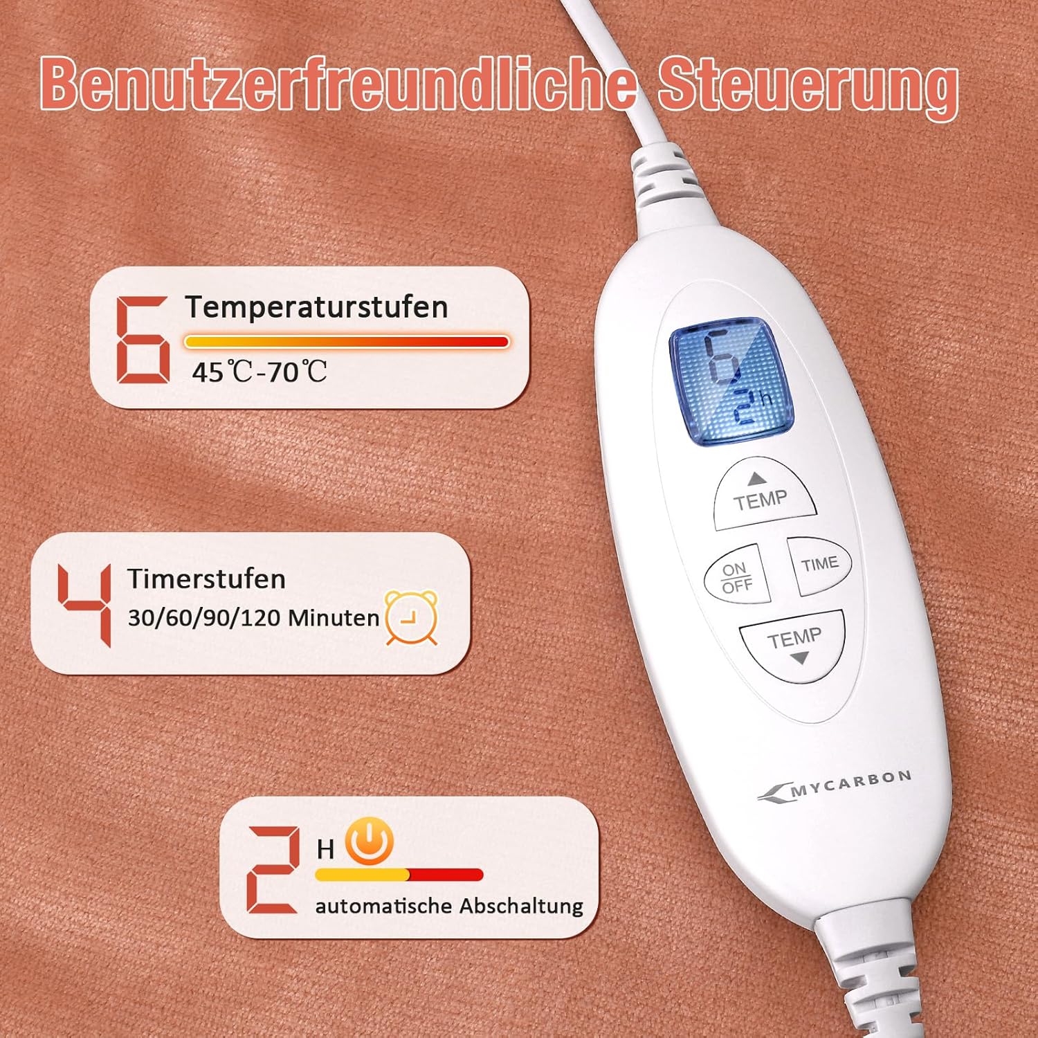 Mycarbon Termoforo Elettrico Cervicale e Spalle 60x100cm - immagine 3