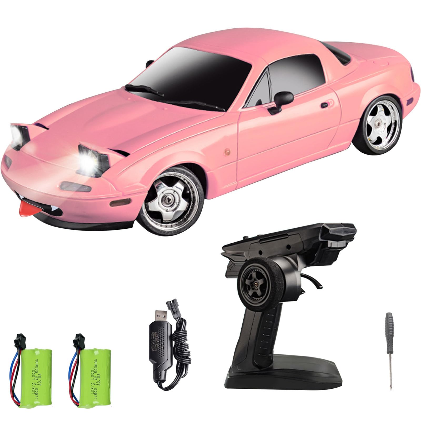 LD1804 RC Drift Car 1:18 Mini MX-5 RWD 2.4 GHz, Rosa