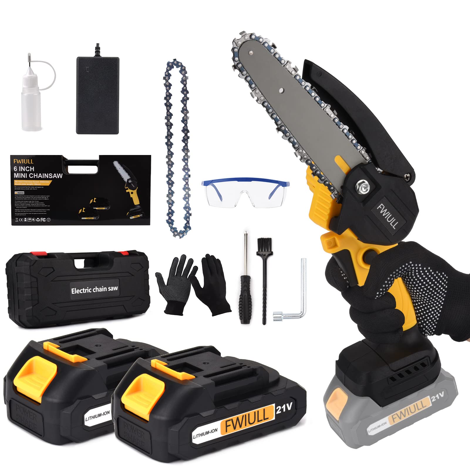 Fwiull Sega a Catena Elettrica Portatile 6 Pollici