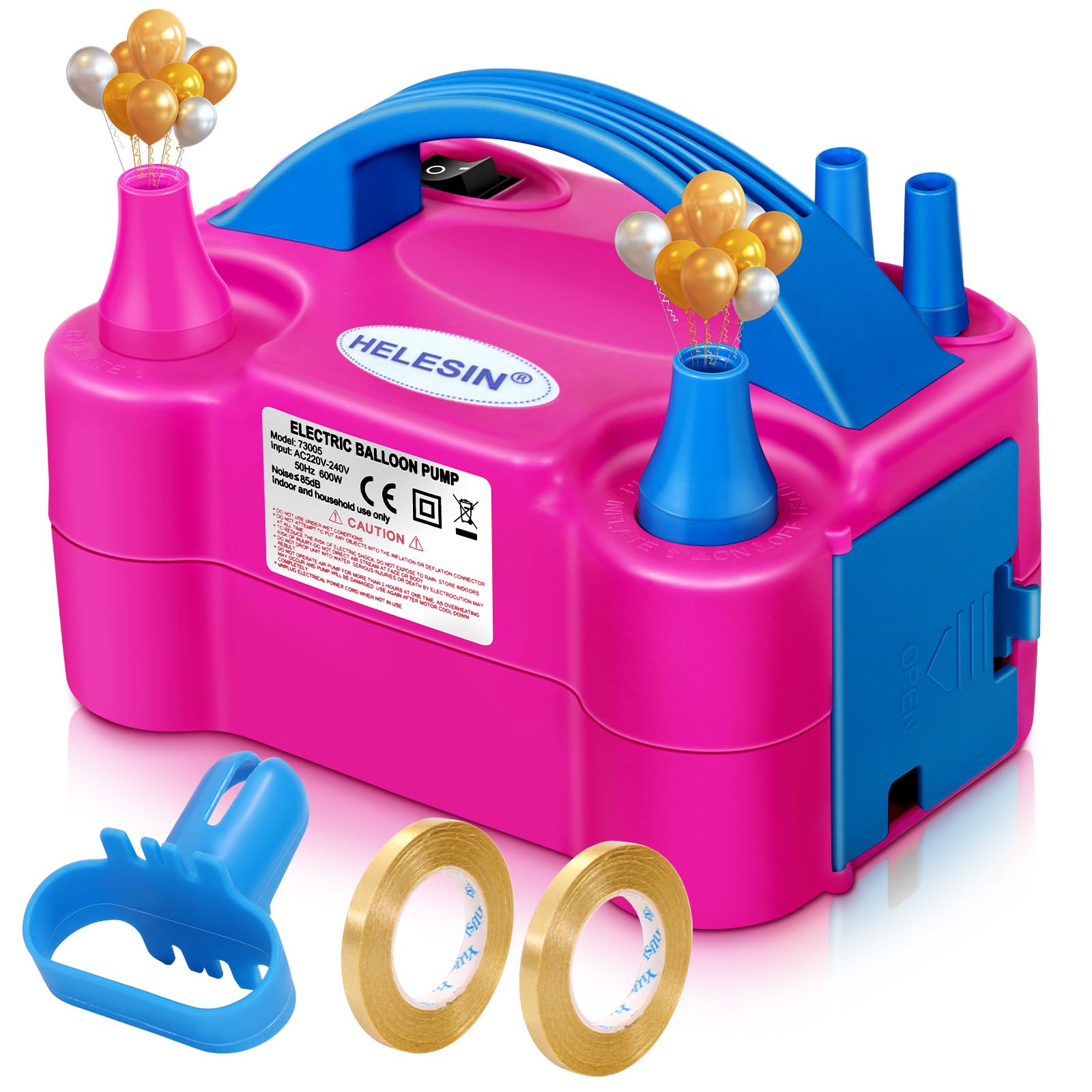 Helesin Pompa per Palloncini Elettrica 2 Modalità, Rosso